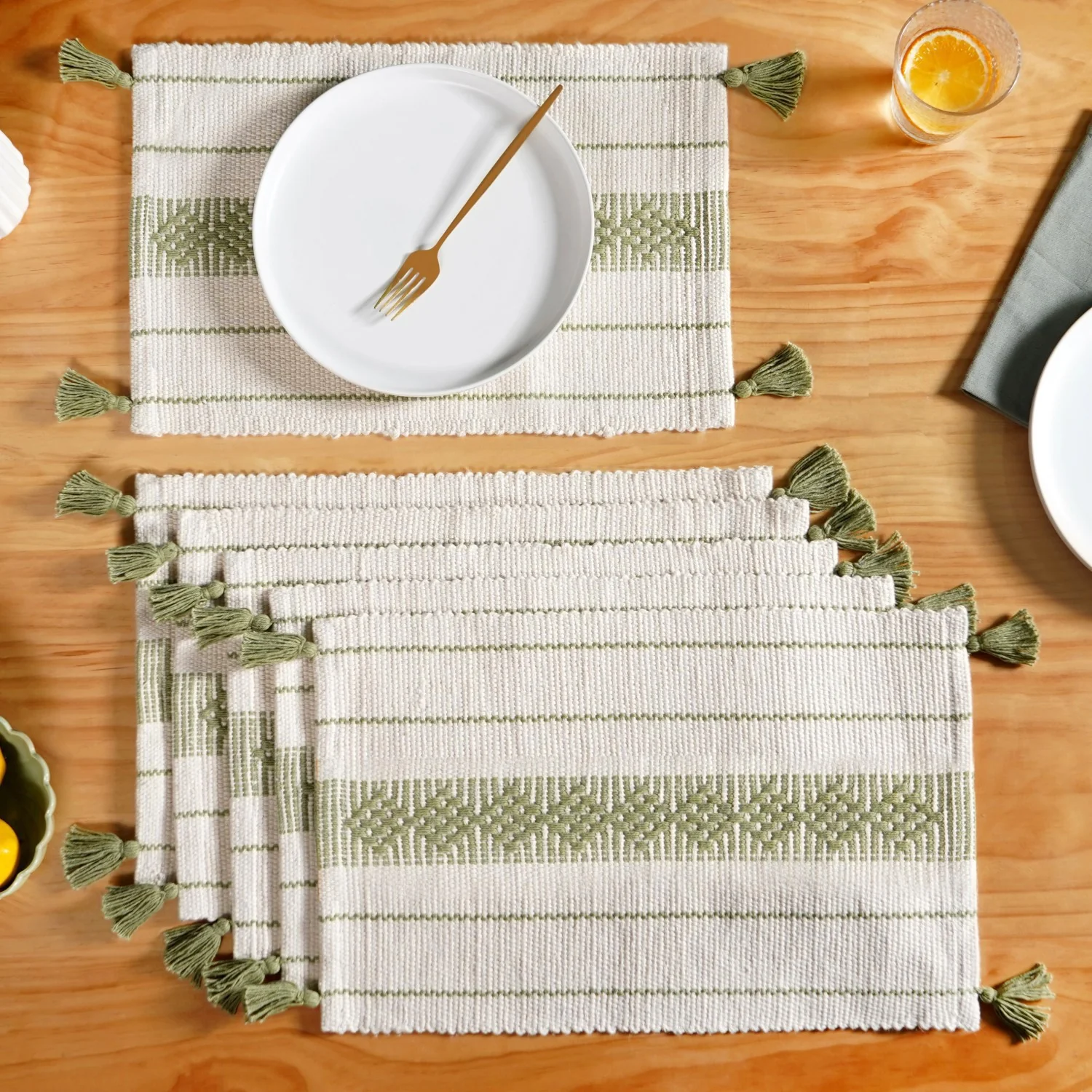 Ecofriendly Cotton Weaving Placemat Set Of 6 - Image 8