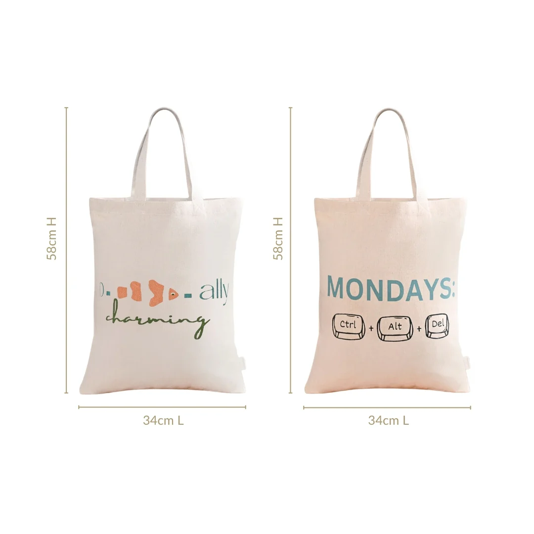 Ecofriendly Everyday Canvas Tote Bag Set Of 2 - Image 4