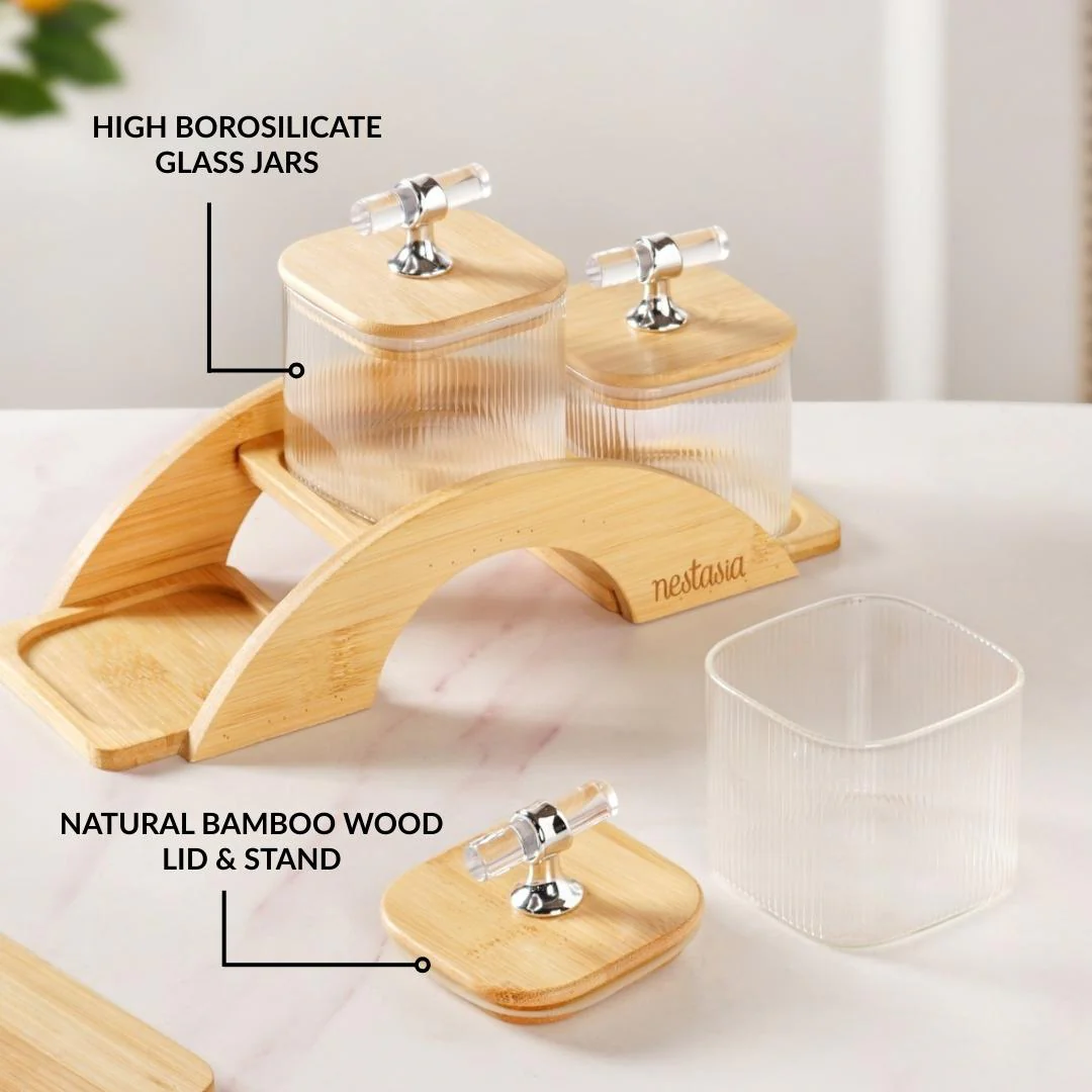 Elegant Airtight Jars With Stand Set Of 4 300ml - Image 4
