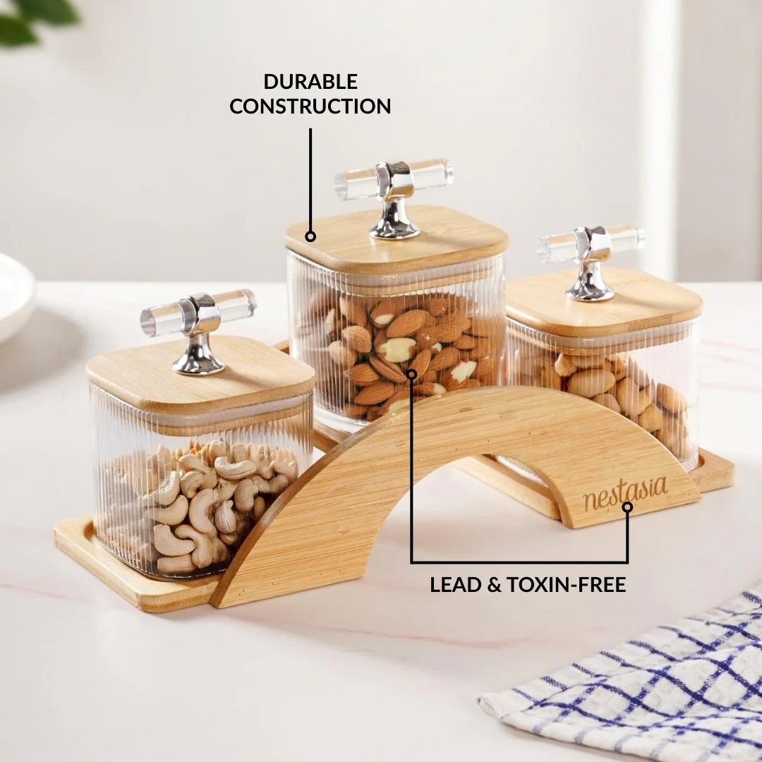 Elegant Airtight Jars With Stand Set Of 4 300ml - Image 7