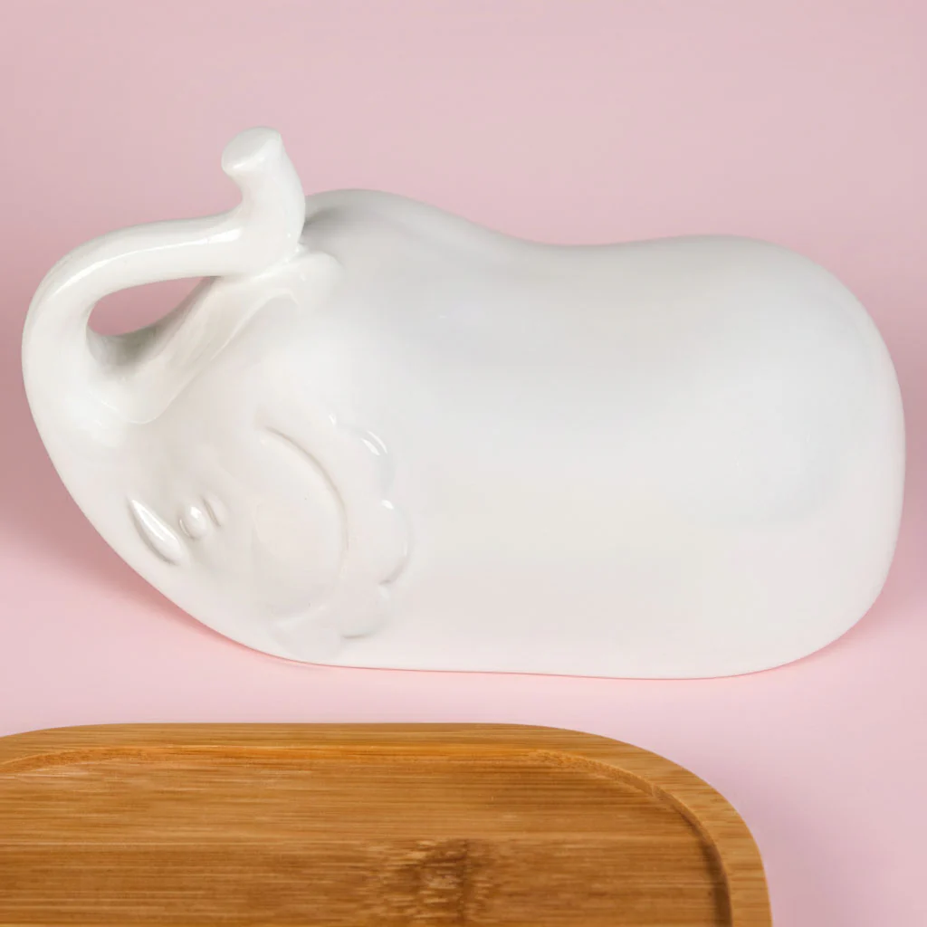 Elephant Ceramic Butter Dish With Stand - Image 5