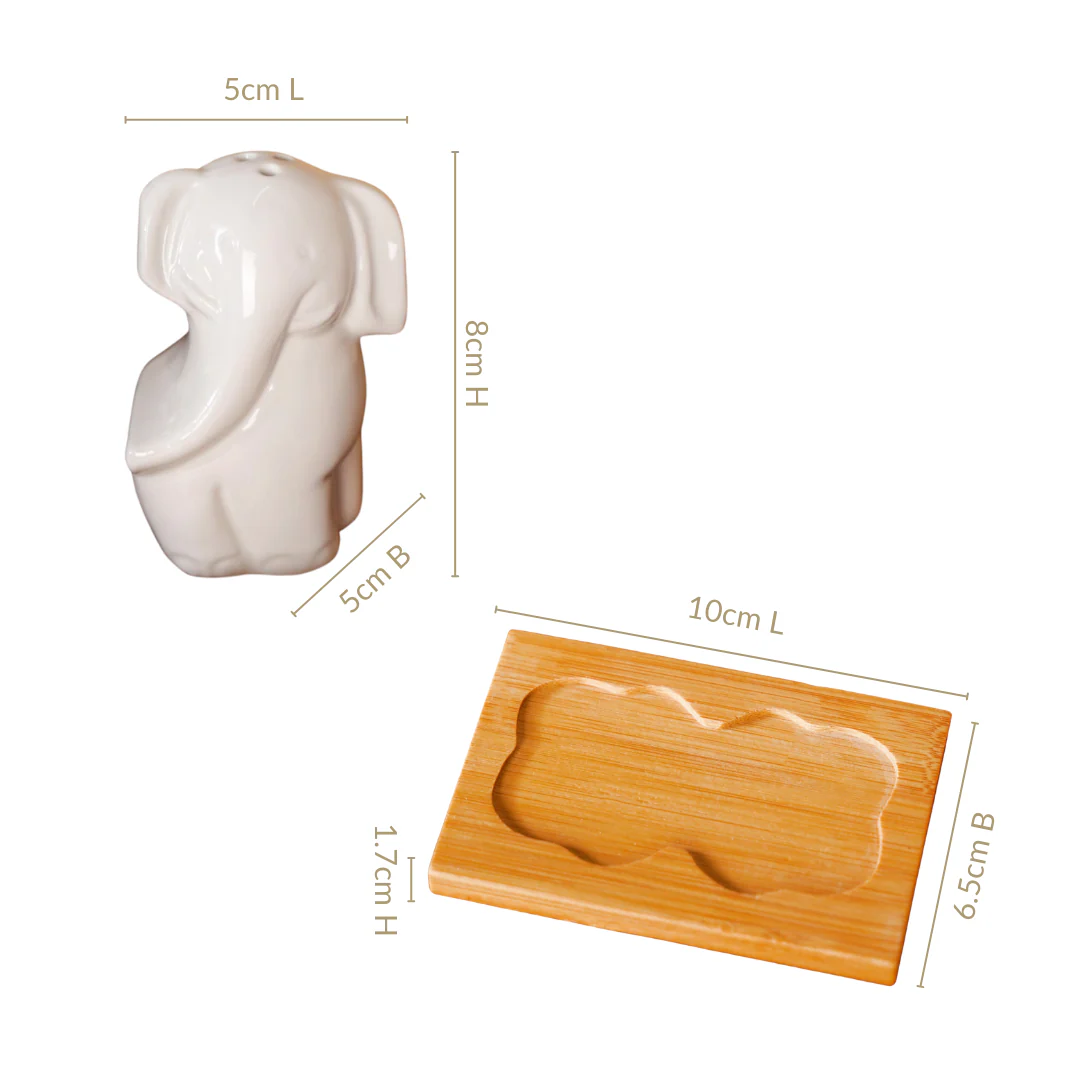 Elephant Salt And Pepper Shakers With Stand - Image 3