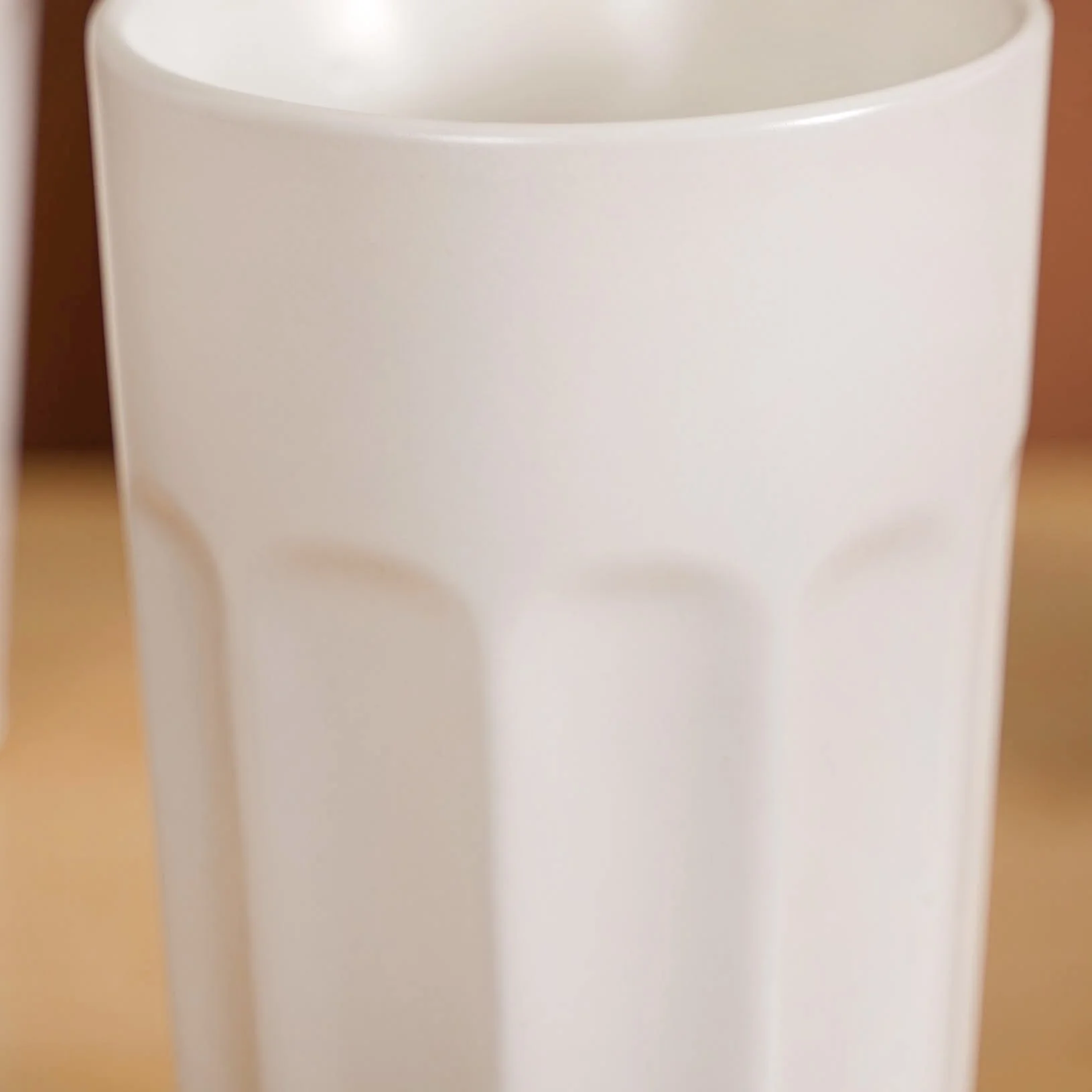 Embossed Cannoli Cream Ceramic Tumbler Set Of 4 380ml - Image 6