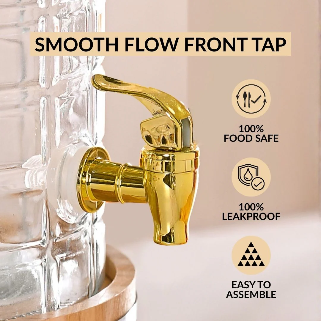 Embossed Glass Beverage Dispenser With Stand 7500ml - Image 4