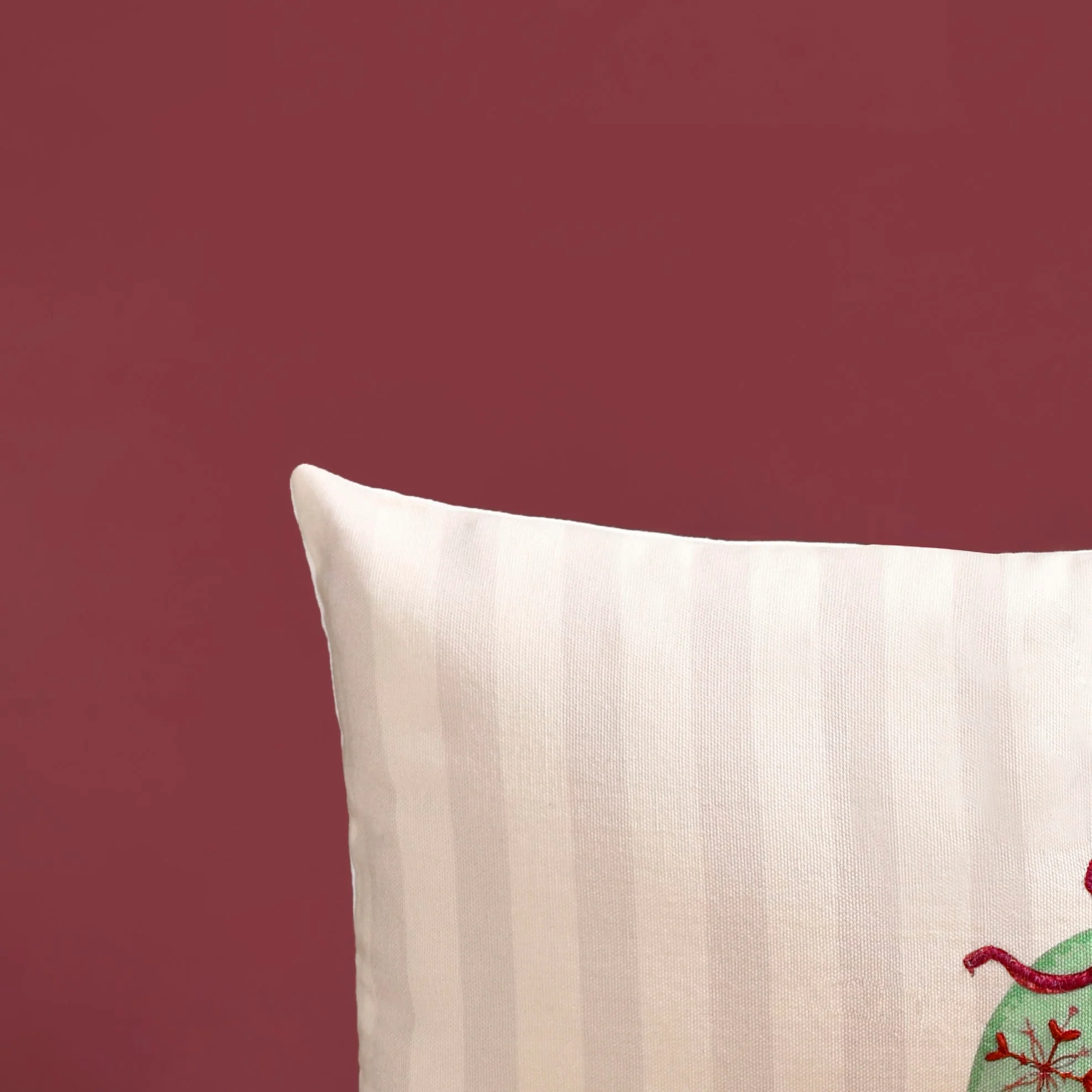Embroidered Christmas Ornament Cotton Cushion Cover 50x30cm - Image 5