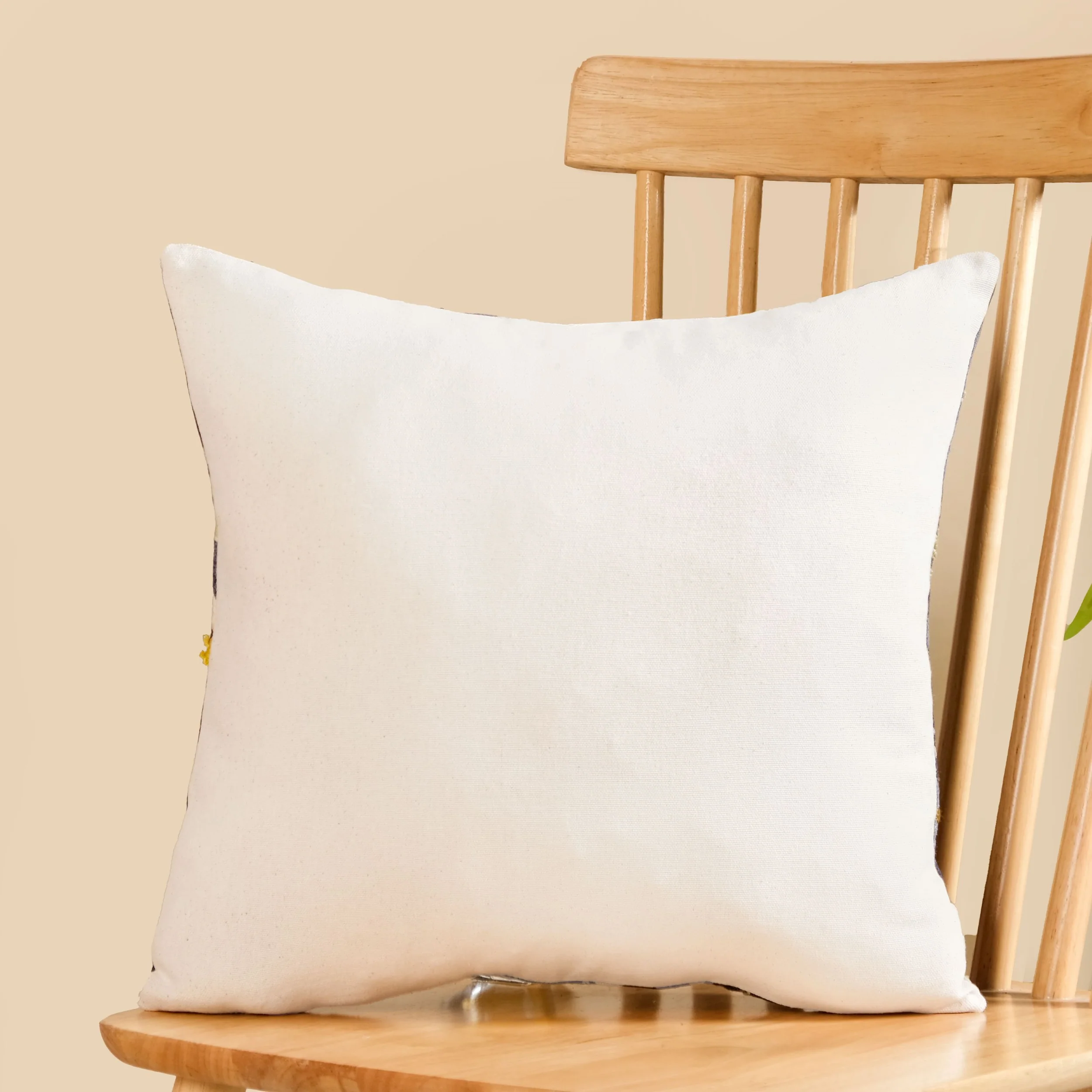 Embroidered Garden Cotton Cushion Cover 40x40cm - Image 7