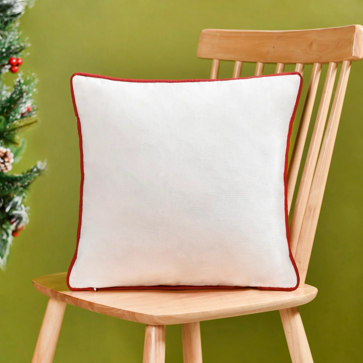 Embroidered Stockings Cotton Cushion Cover 40x40cm - Image 8