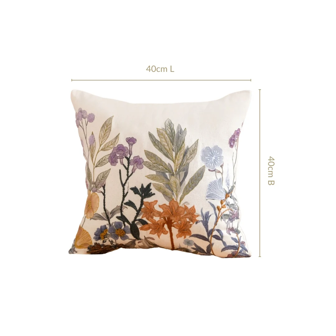 Fairytopia Slub Cotton Embroidered Cushion Cover 40x40cm - Image 3