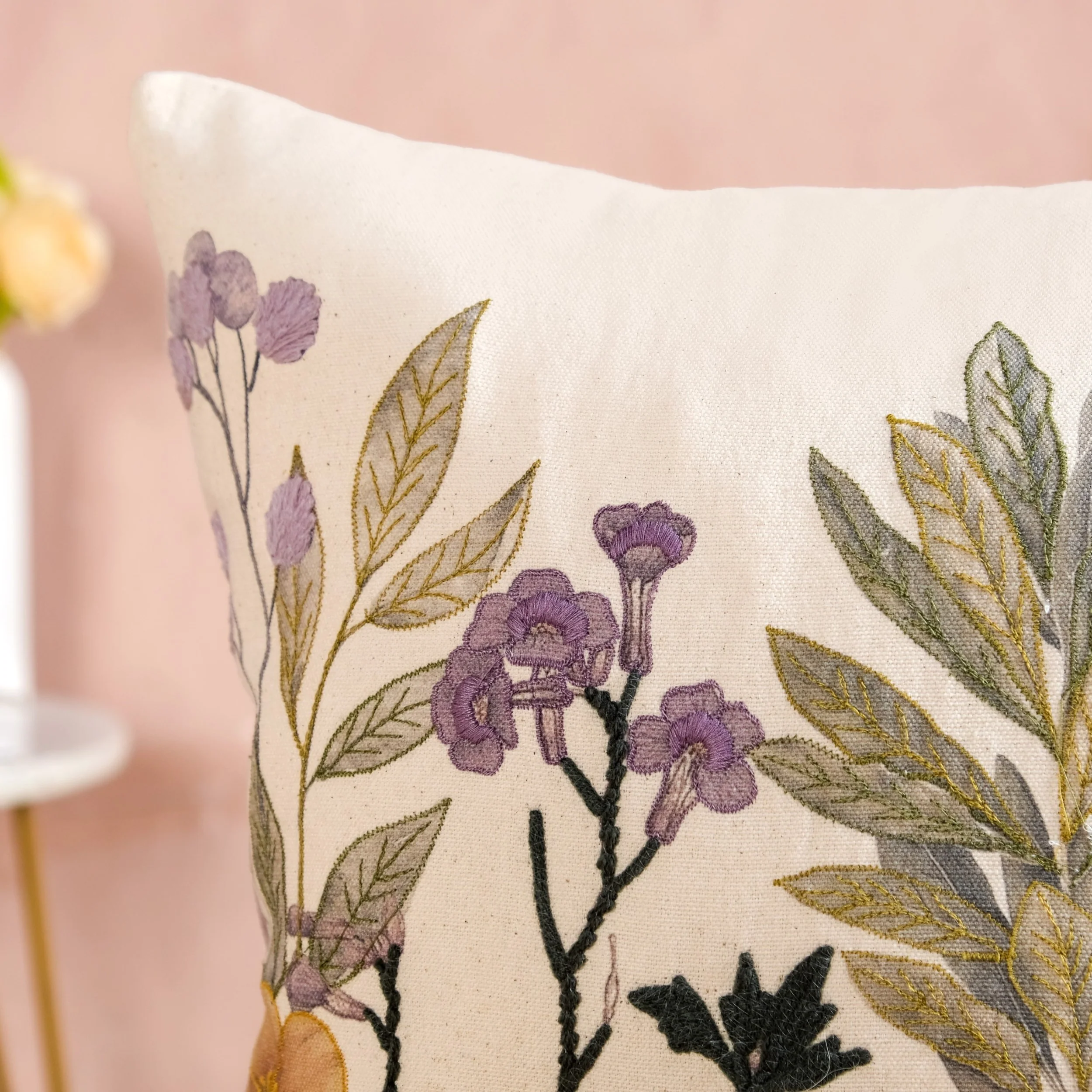 Fairytopia Slub Cotton Embroidered Cushion Cover 40x40cm - Image 5