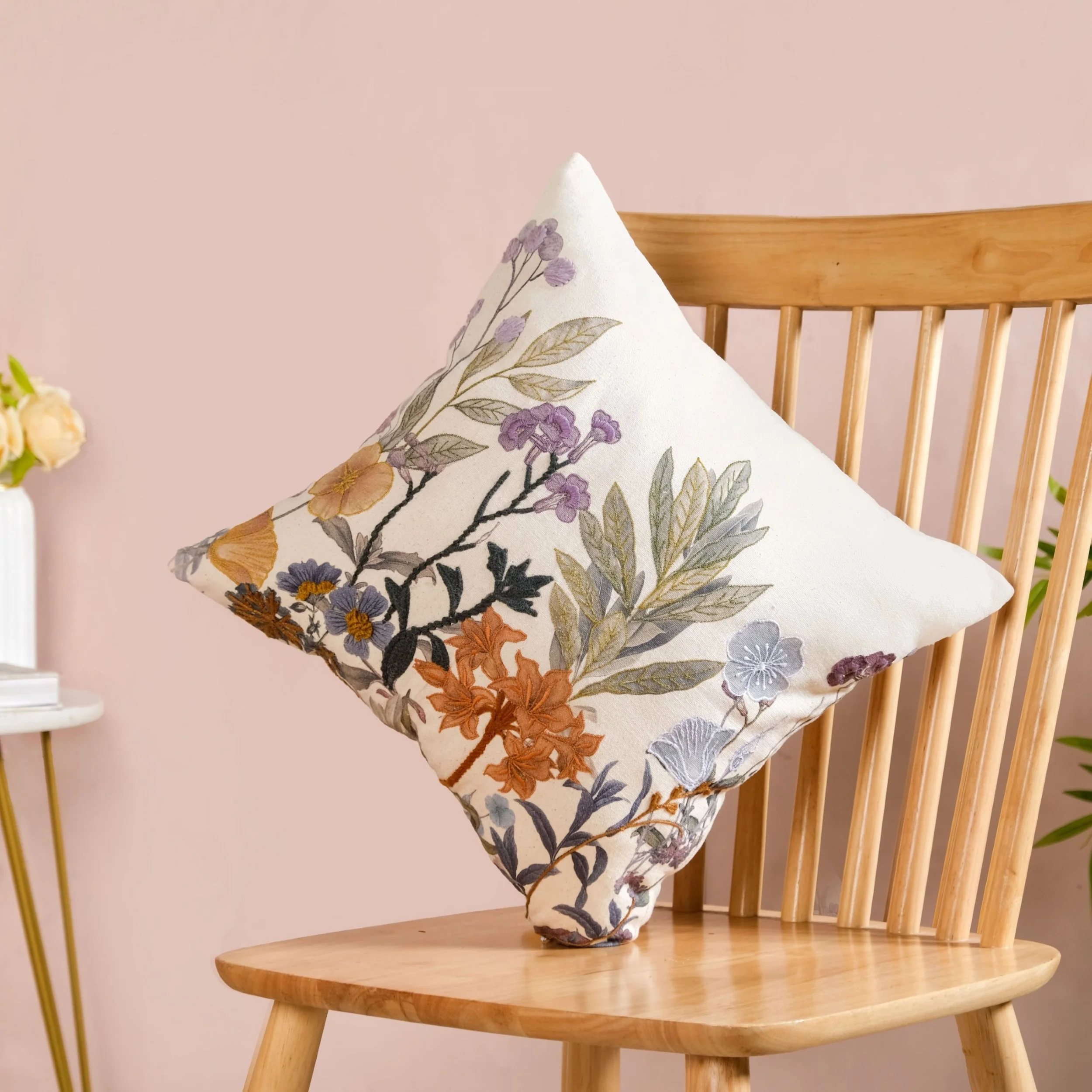 Fairytopia Slub Cotton Embroidered Cushion Cover 40x40cm - Image 8