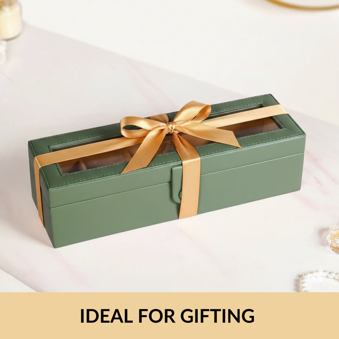 Faux Leather Watch Box Sage Green - Image 9