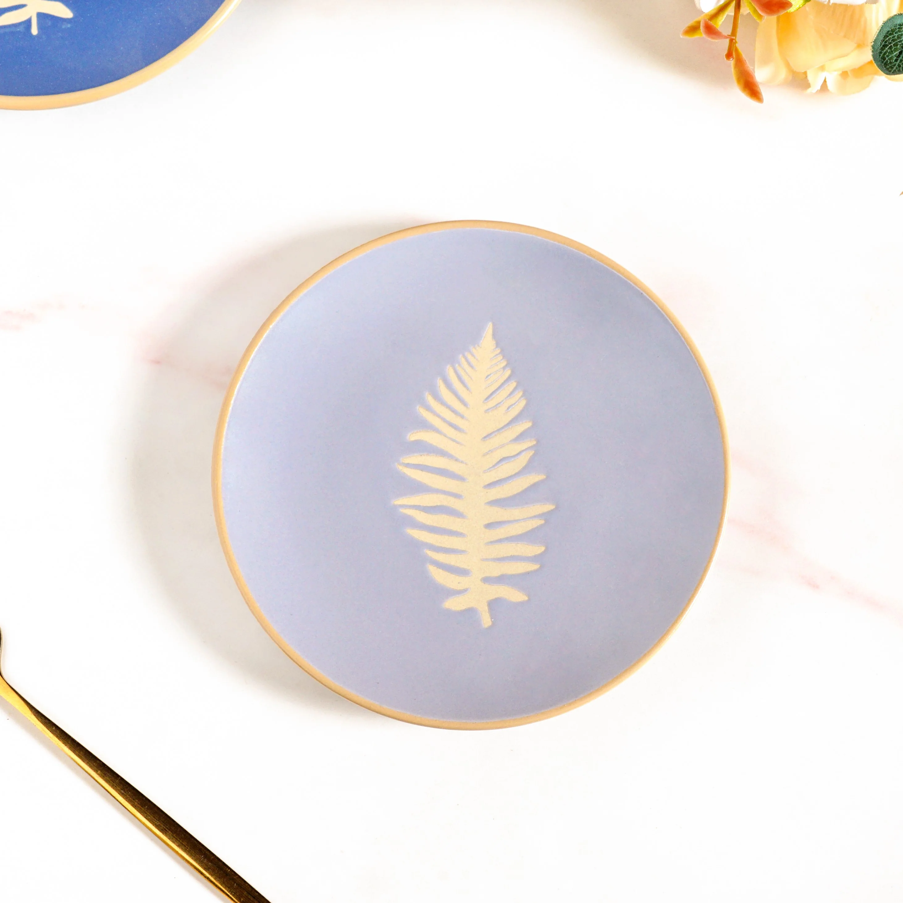 Fern Ceramic Dessert Plate Set Of 4 15cm - Image 7