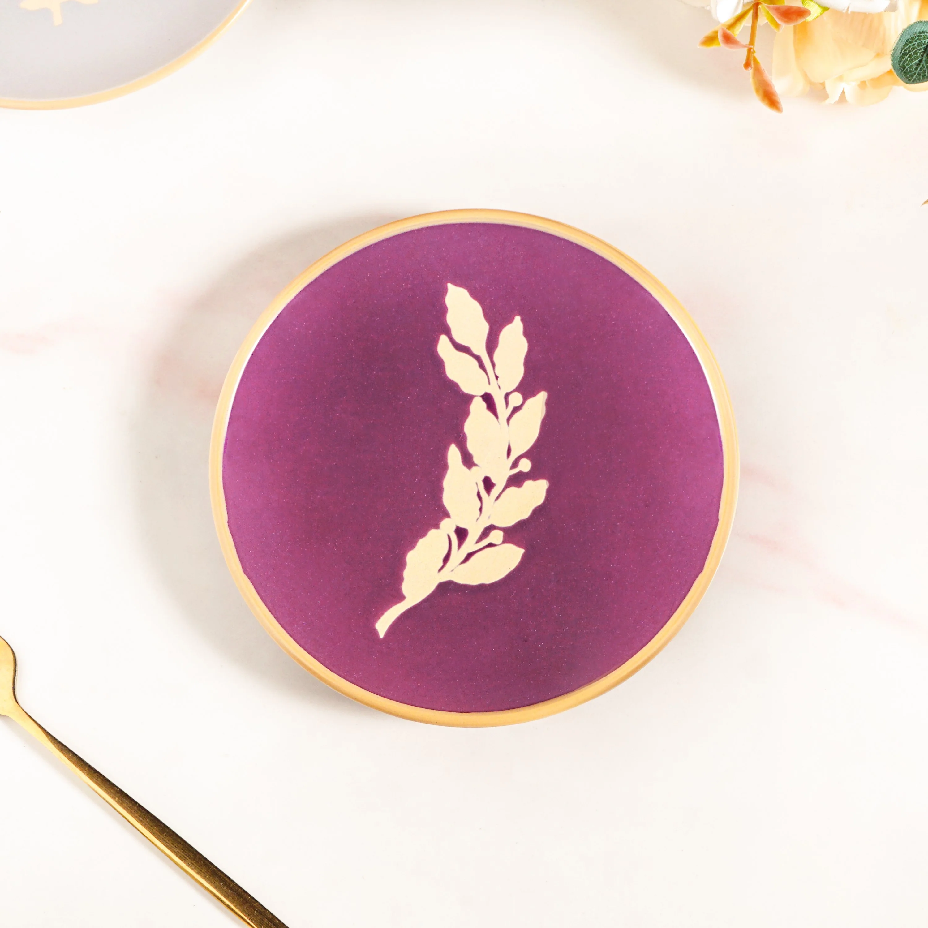 Fern Ceramic Dessert Plate Set Of 4 15cm - Image 8