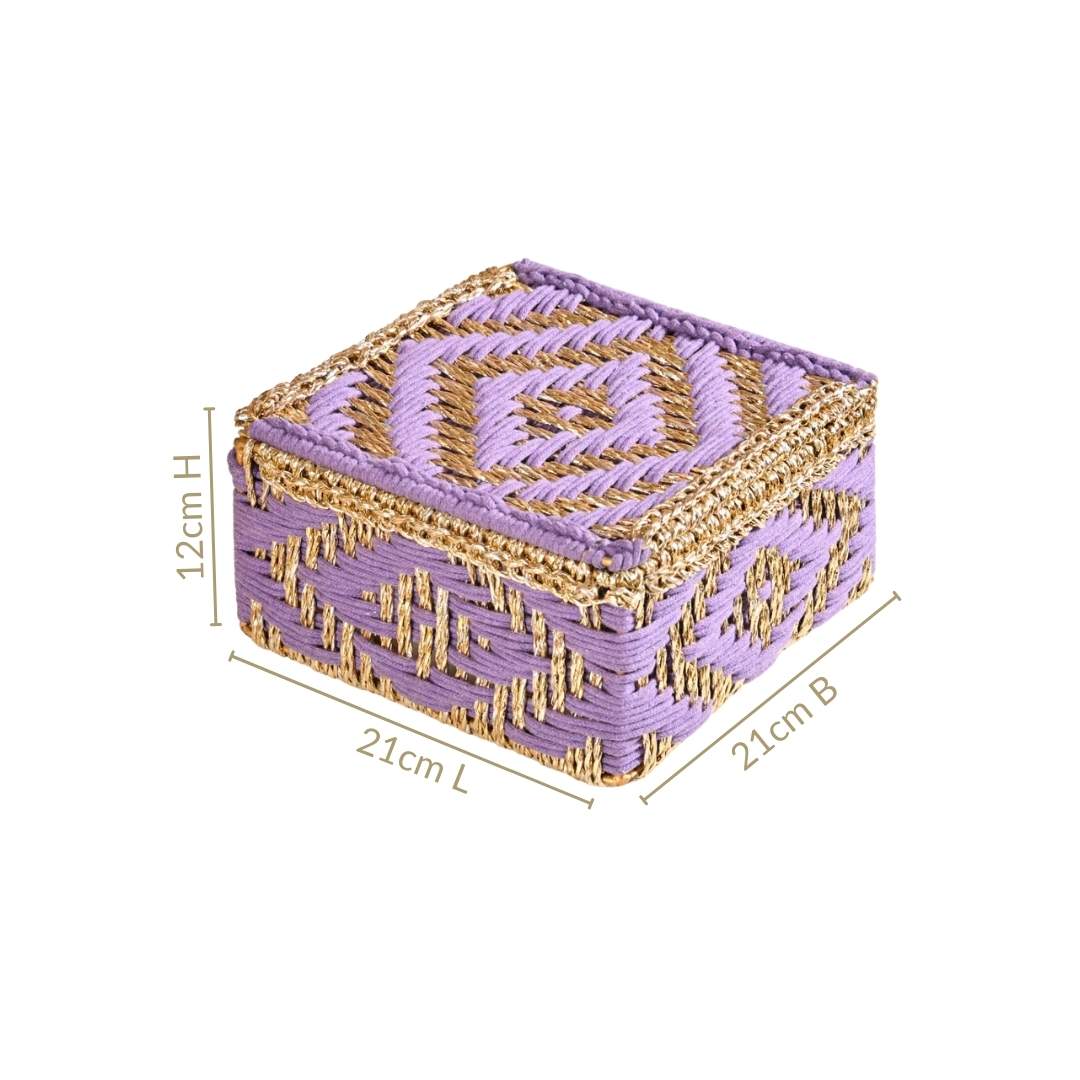 Festive Handcrafted Hamper Basket Gold And Purple - Image 5