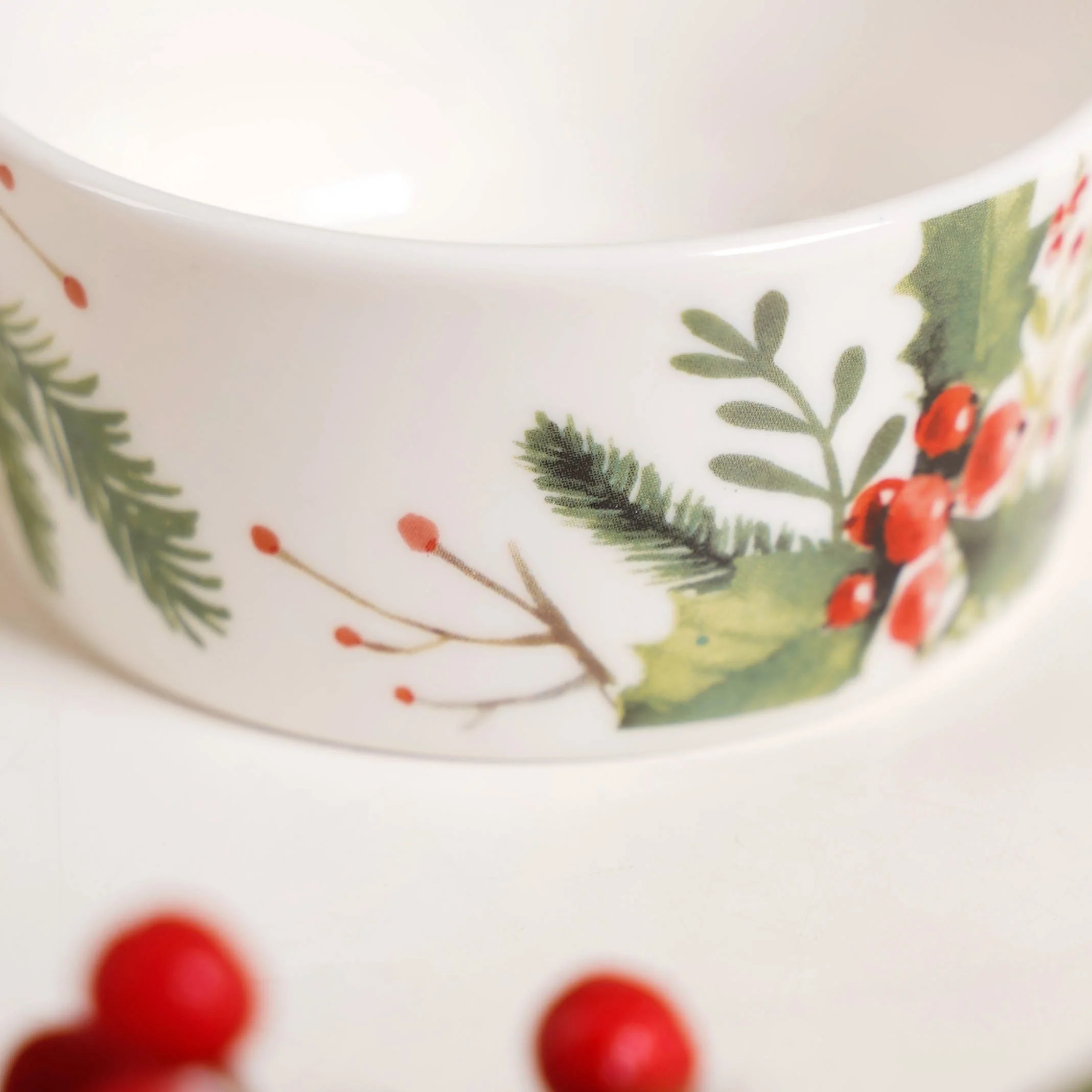 Festive Holly Berry Bowls And Platter Set Of 4 - Image 7