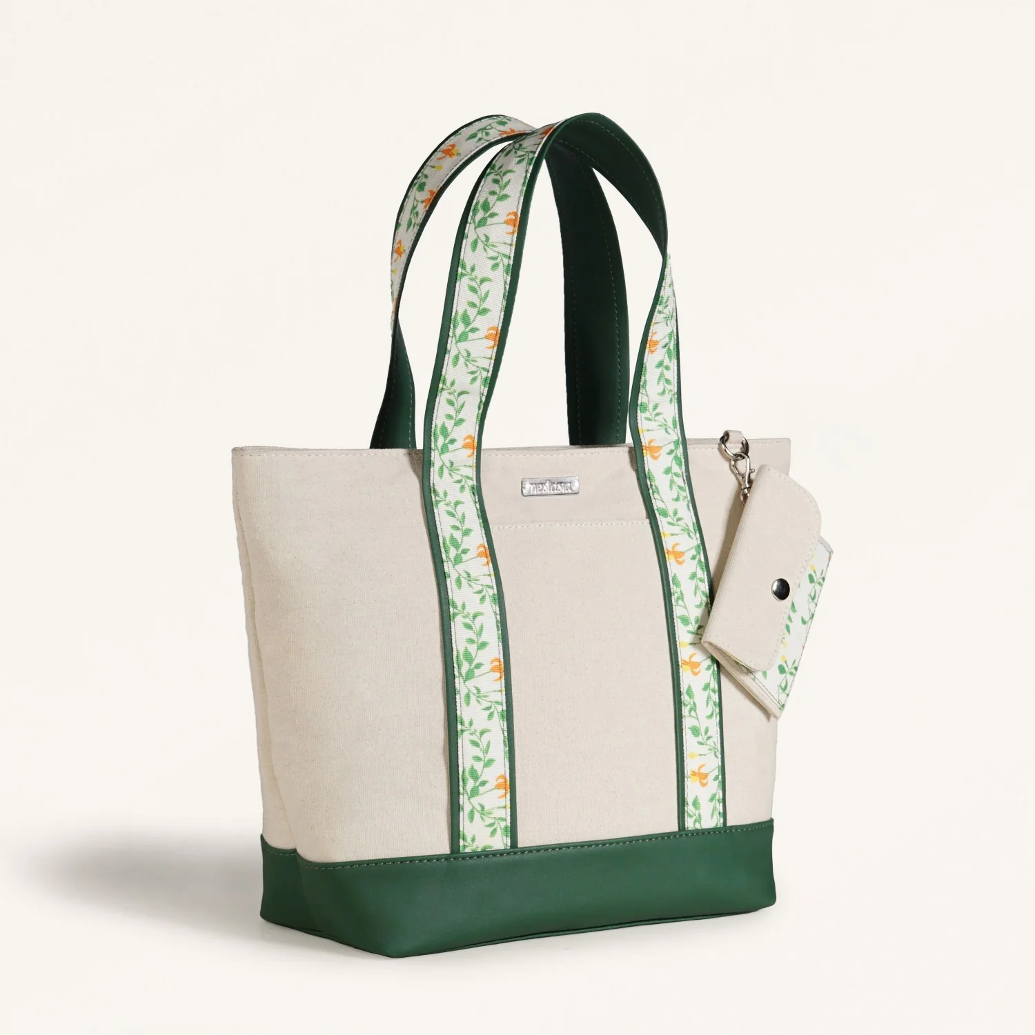 Flolane Canvas Handbag With Coin Pouch Green - Image 9
