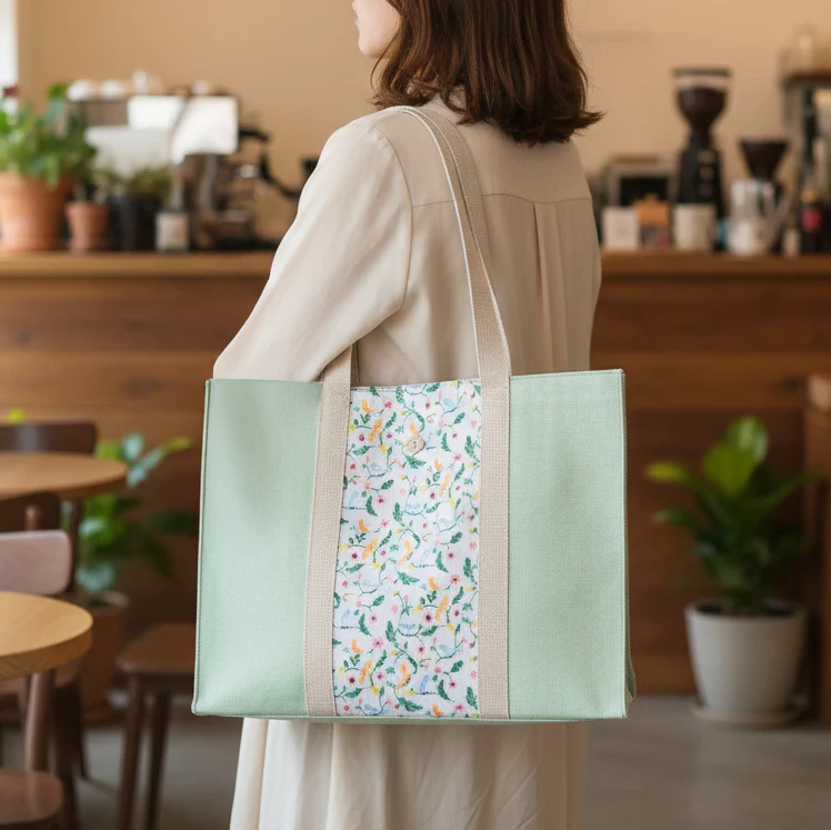 Floracore Canvas Tote Bag Mint - Image 2