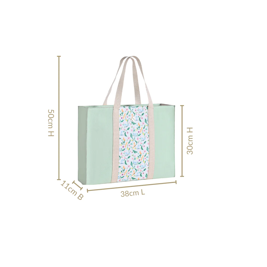 Floracore Canvas Tote Bag Mint - Image 3