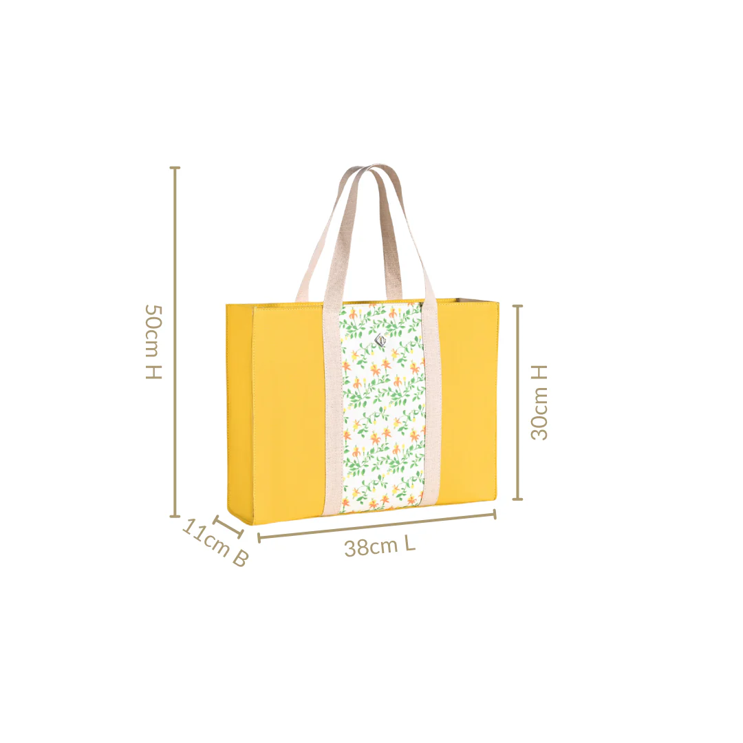 Floracore Canvas Tote Bag Yellow - Image 3