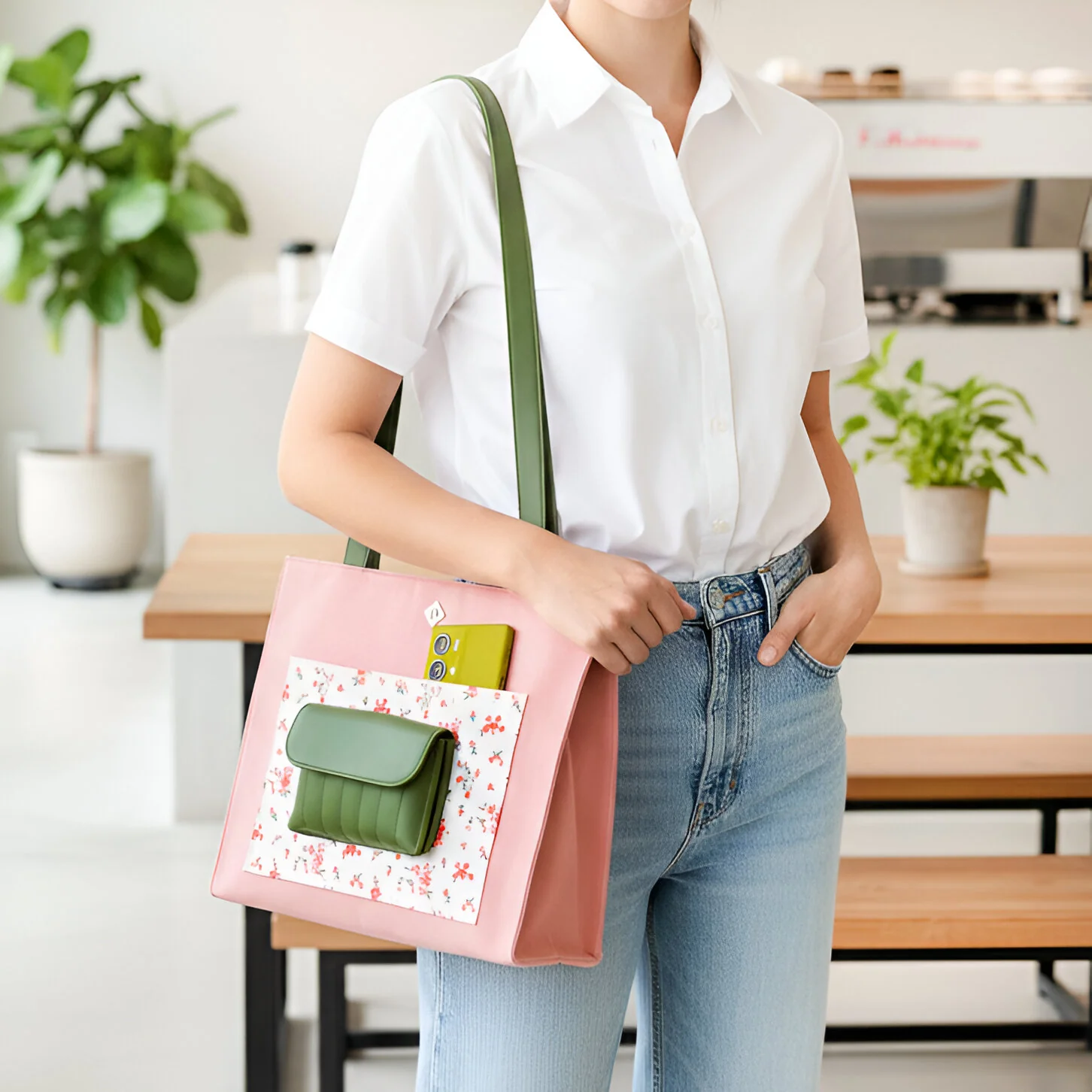 Floral Canvas Tote Bag - Image 3