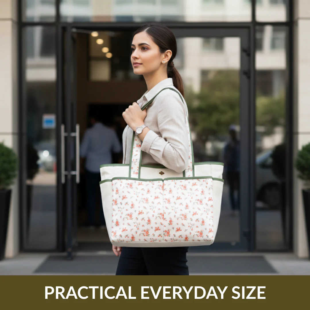 Floral Cotton Canvas Tote Bag - Image 4