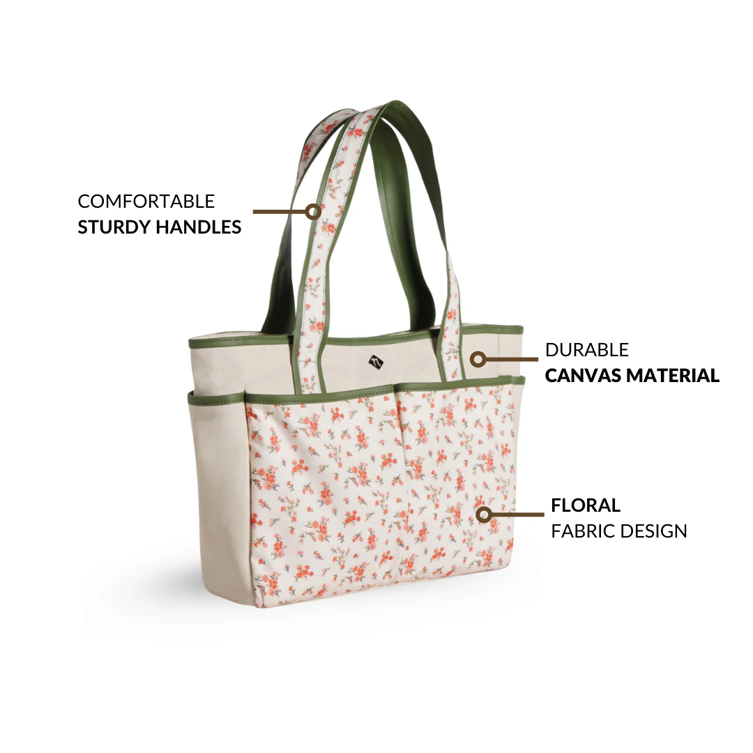Floral Cotton Canvas Tote Bag - Image 6