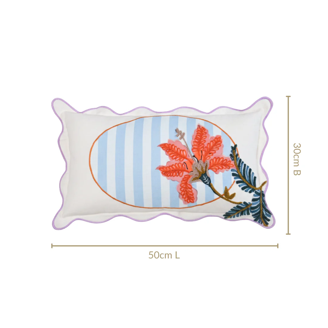 Bloom Era Hibiscus Cotton Cushion Cover 50x30cm - Image 3