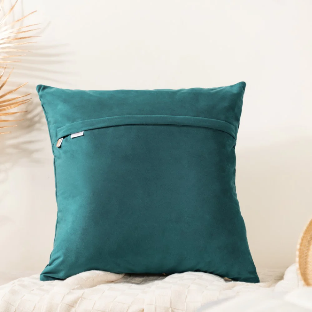 Floral Embroidered Cushion Cover Set Of 2 Green 16 x 16 Inch - Image 9