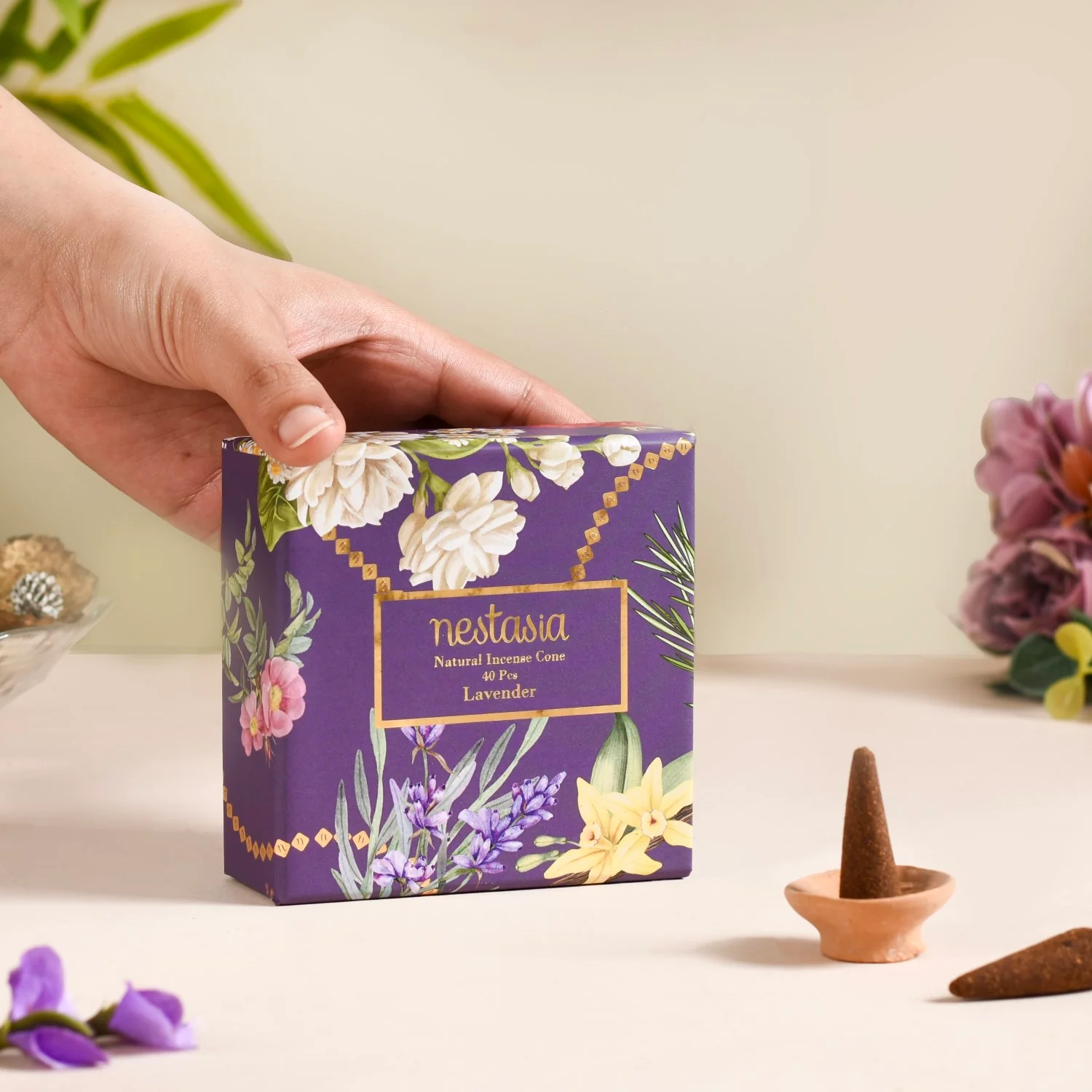 Floral Fragrant Incense Cones Set Of 5 - Image 6
