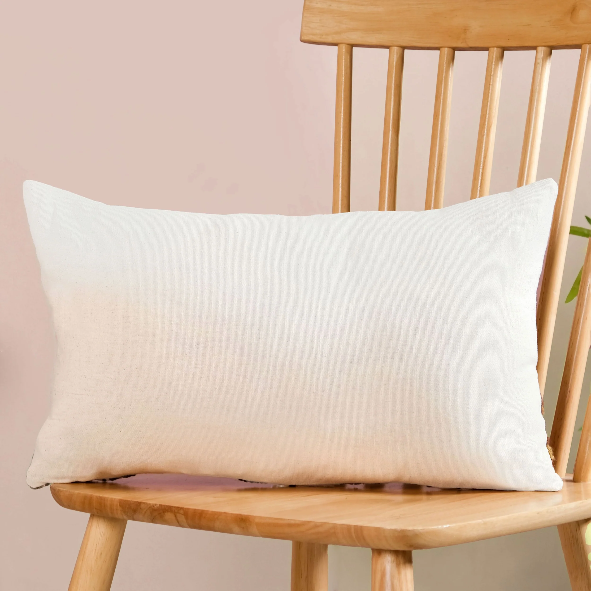 Floral Meadow Embroidered Cotton Cushion Cover 50x30cm - Image 7