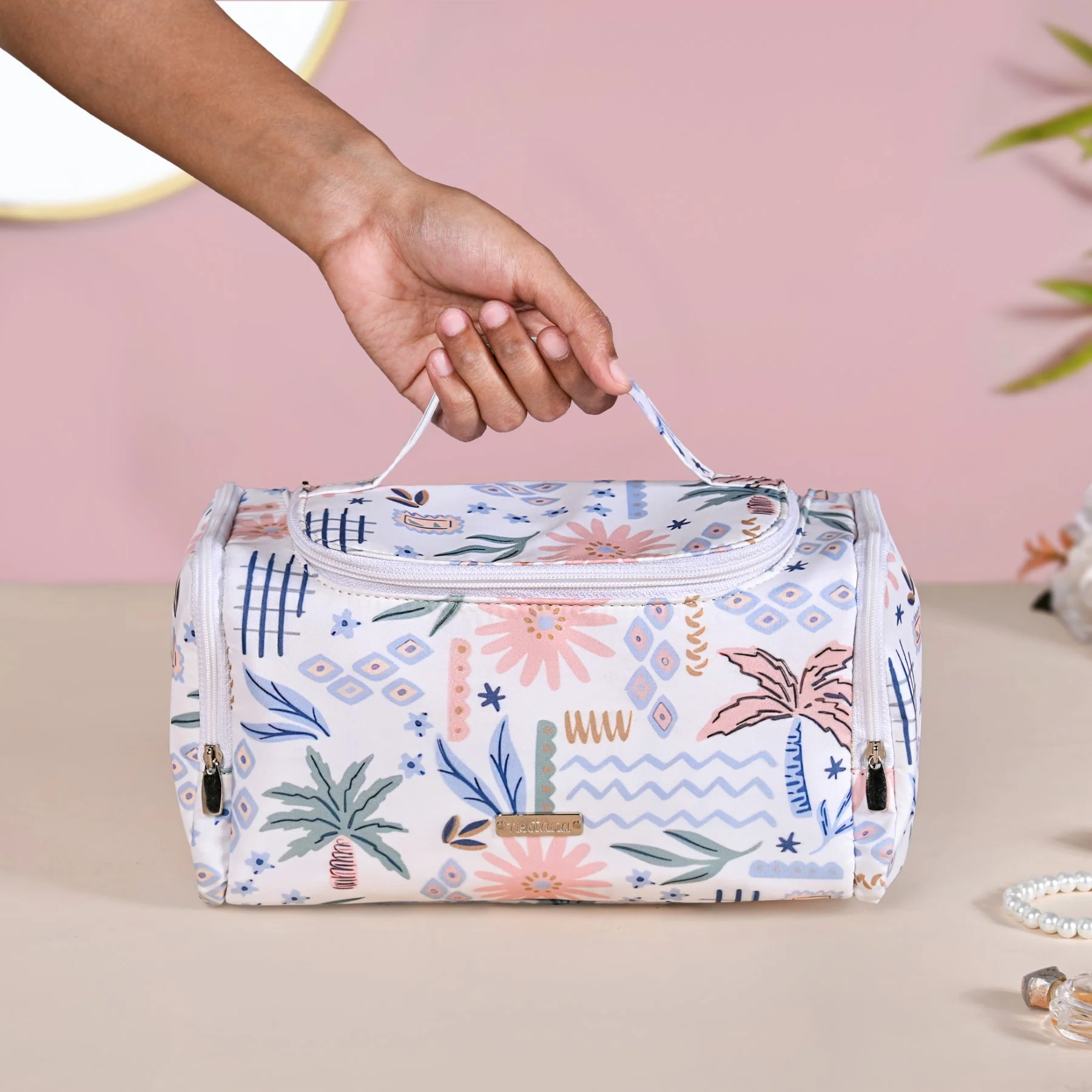 Floral Travel Organiser With Side Pockets - Image 2