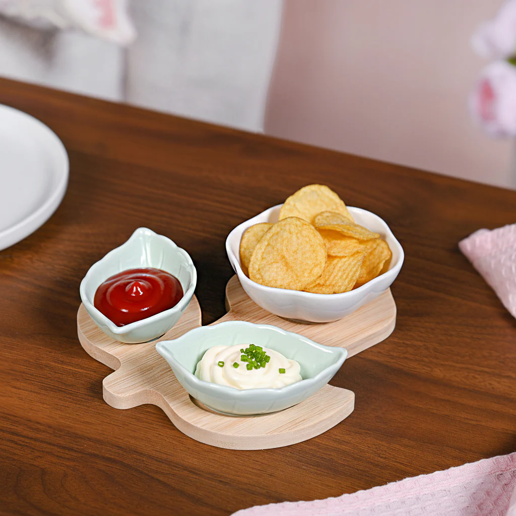 Flower Leaf Snack Platter Set - Image 2