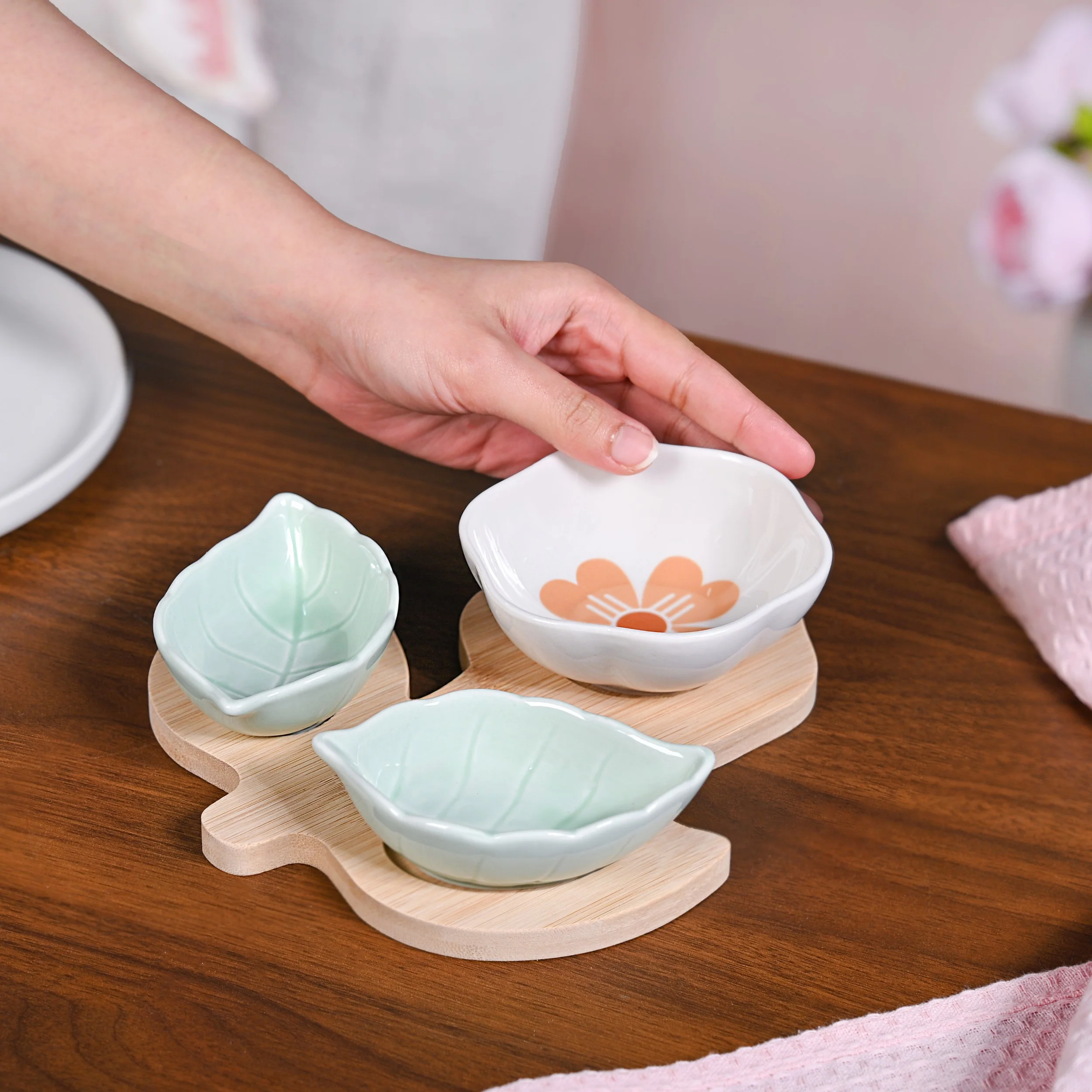 Flower Leaf Snack Platter Set - Image 3