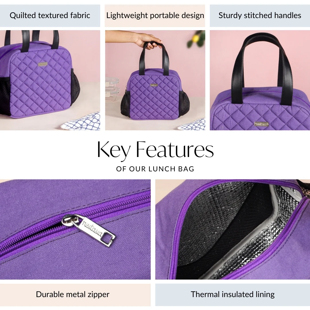 Freshpack Insulated Daily Lunch Bag Purple - Image 4