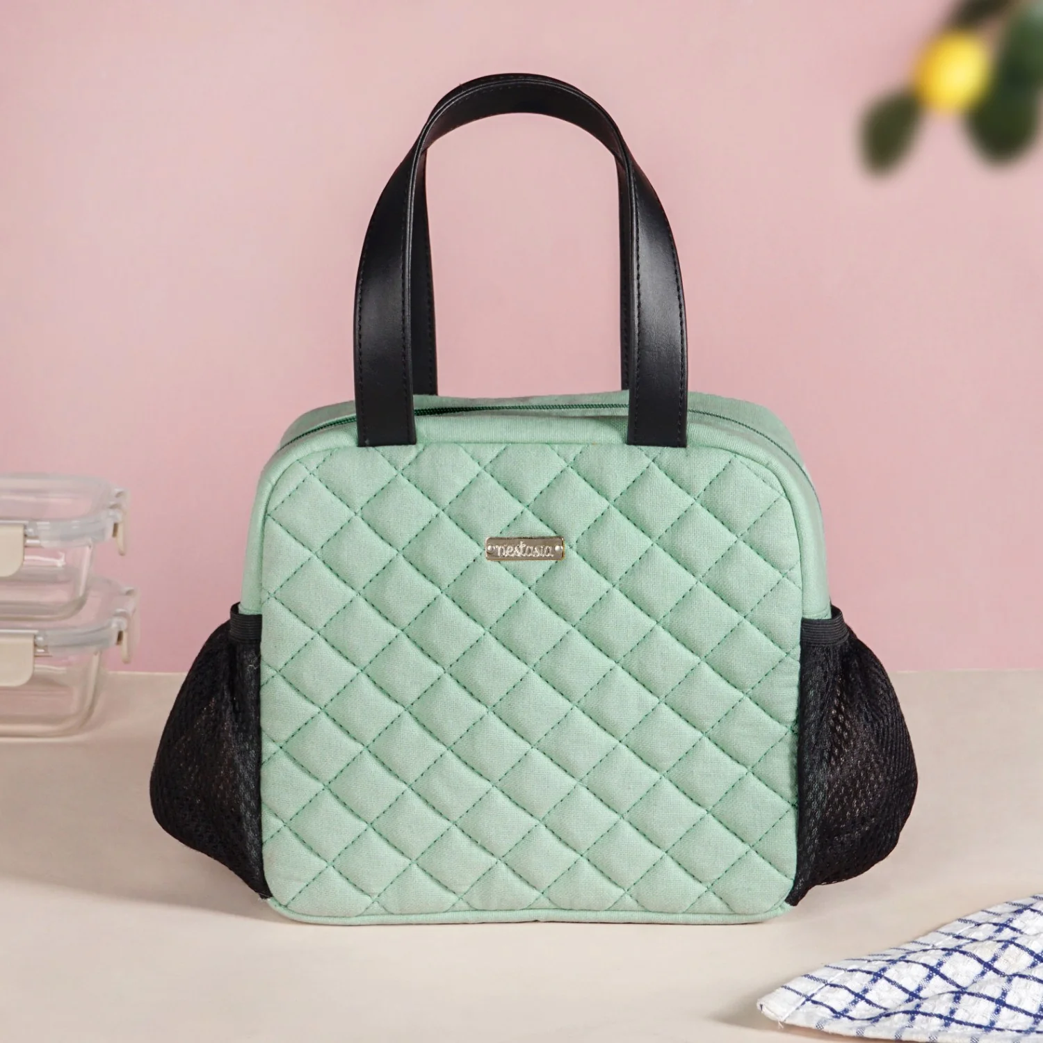 Freshpack Quilted Lunch Bag Mint - Image 9