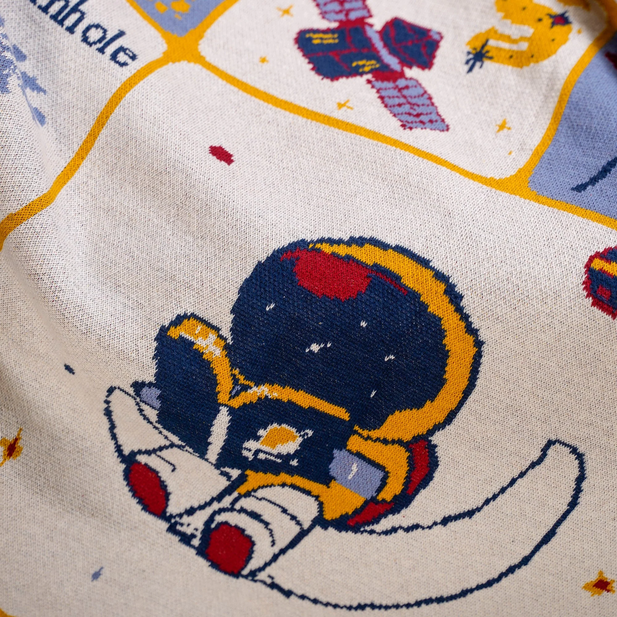 Galaxy Alphabet ABCD Knitted Kids Learning Cotton Throw 152x125cm - Image 5