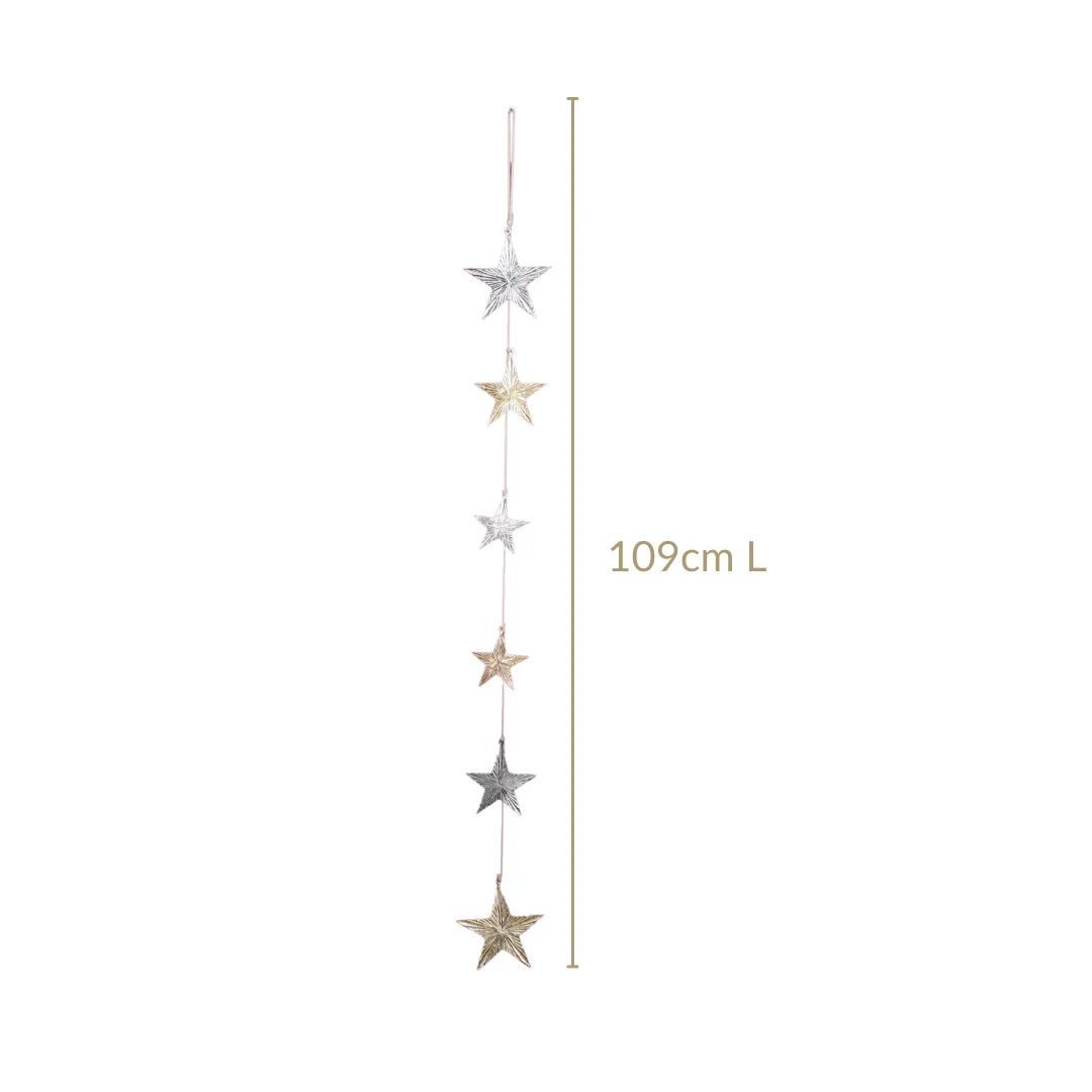 Glam Festive Christmas Star Garland - Image 4