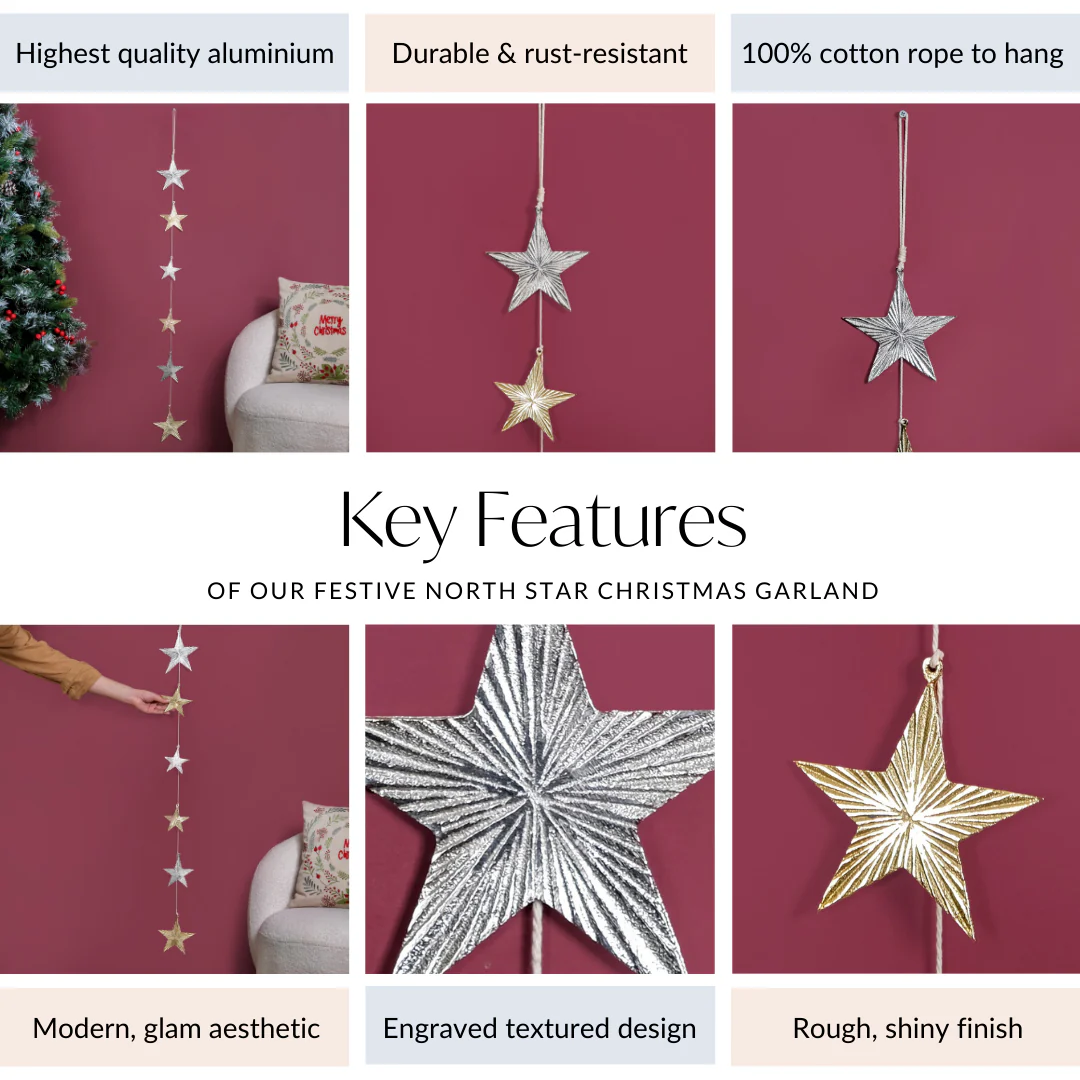 Glam Festive Christmas Star Garland - Image 5