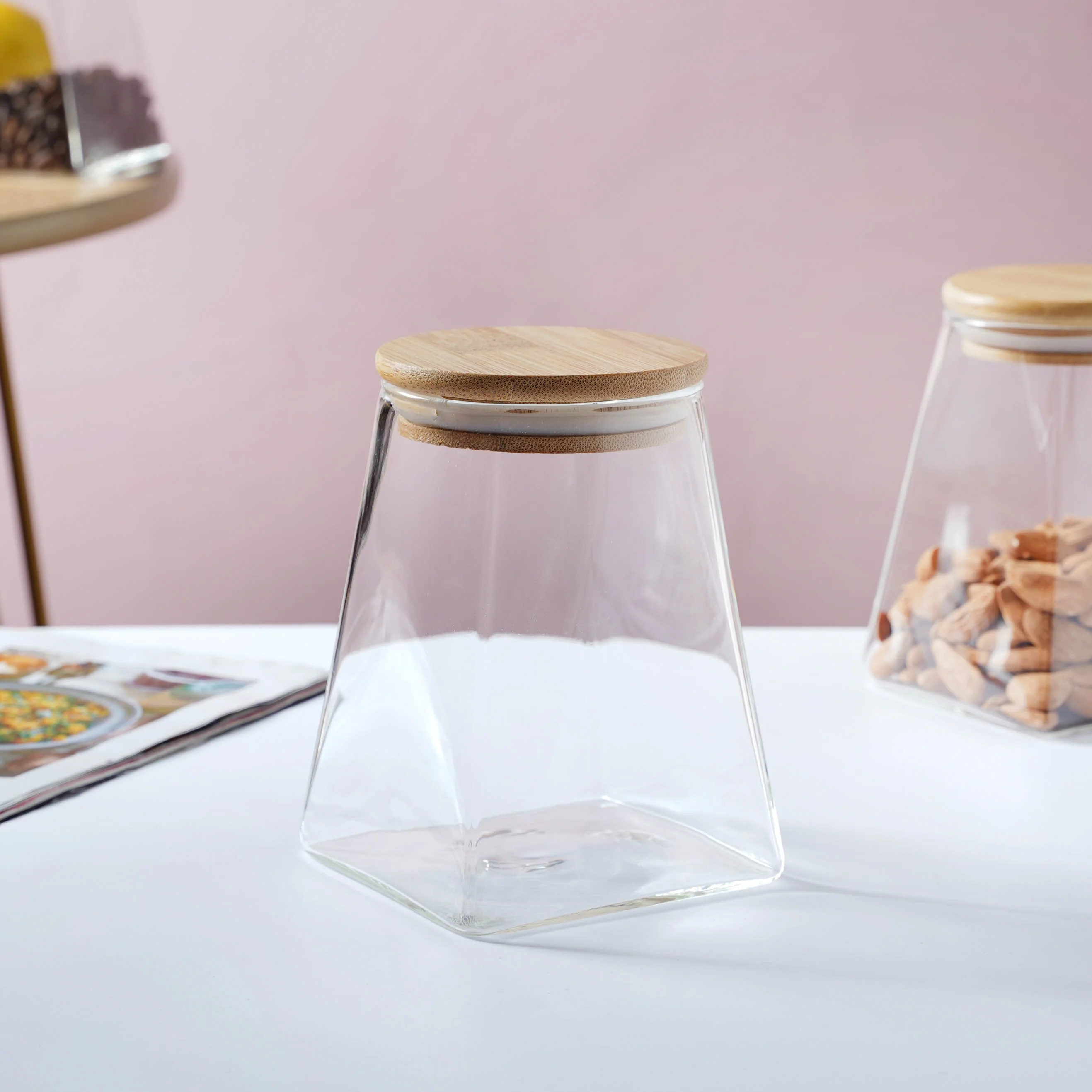 Glass Jar With Wooden Lid - Large - Image 5