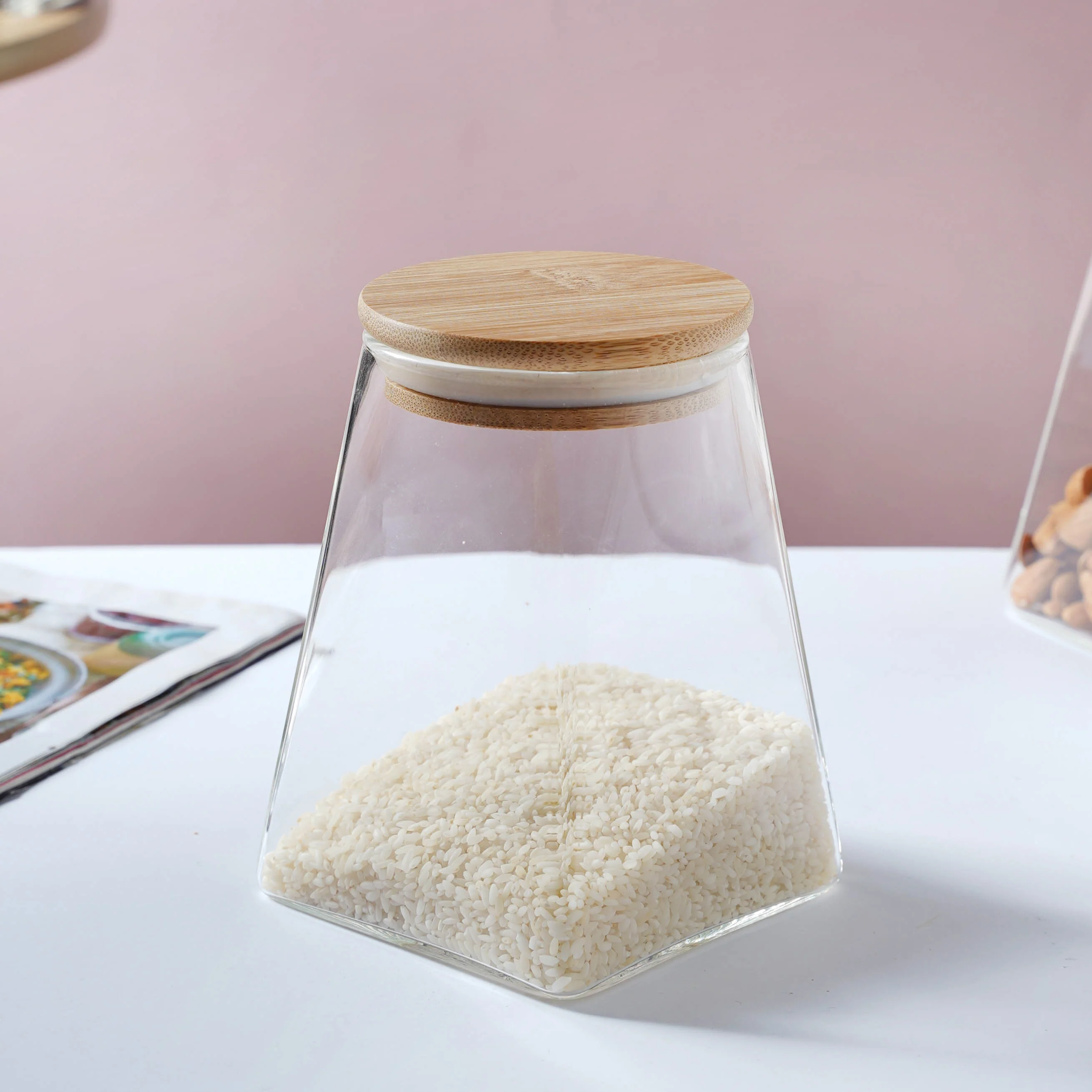 Glass Jar With Wooden Lid - Large - Image 7