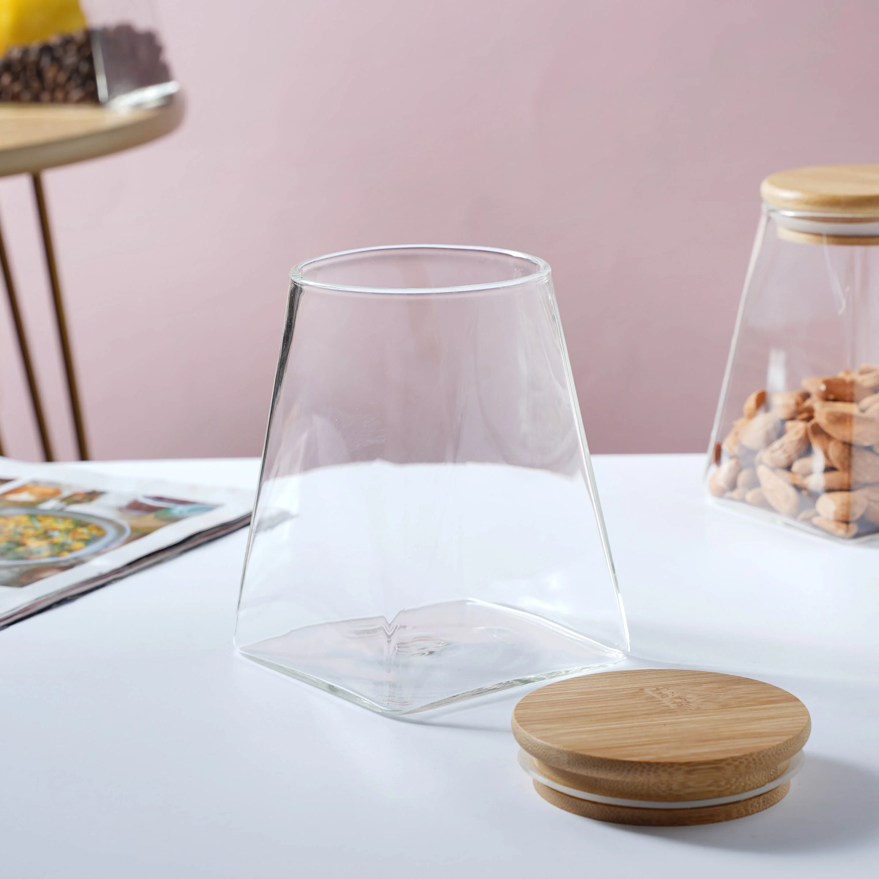 Glass Jar With Wooden Lid - Large - Image 9