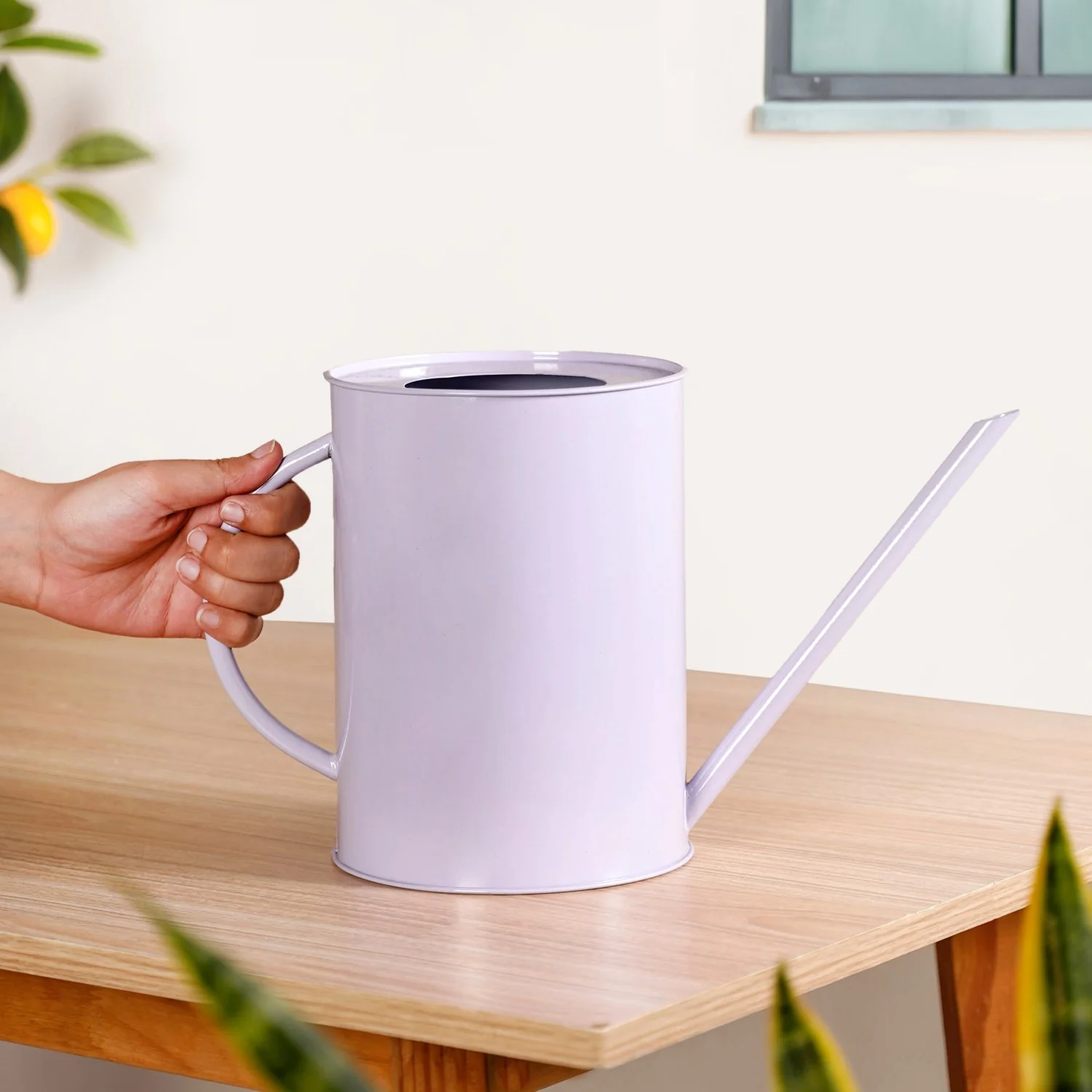 Glossy Finish Metal Watering Can Purple - Image 3