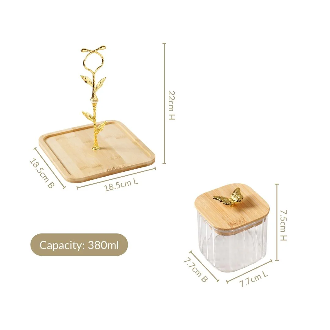 Gold Accent Jars With Stand Set Of 5 380ml - Image 5