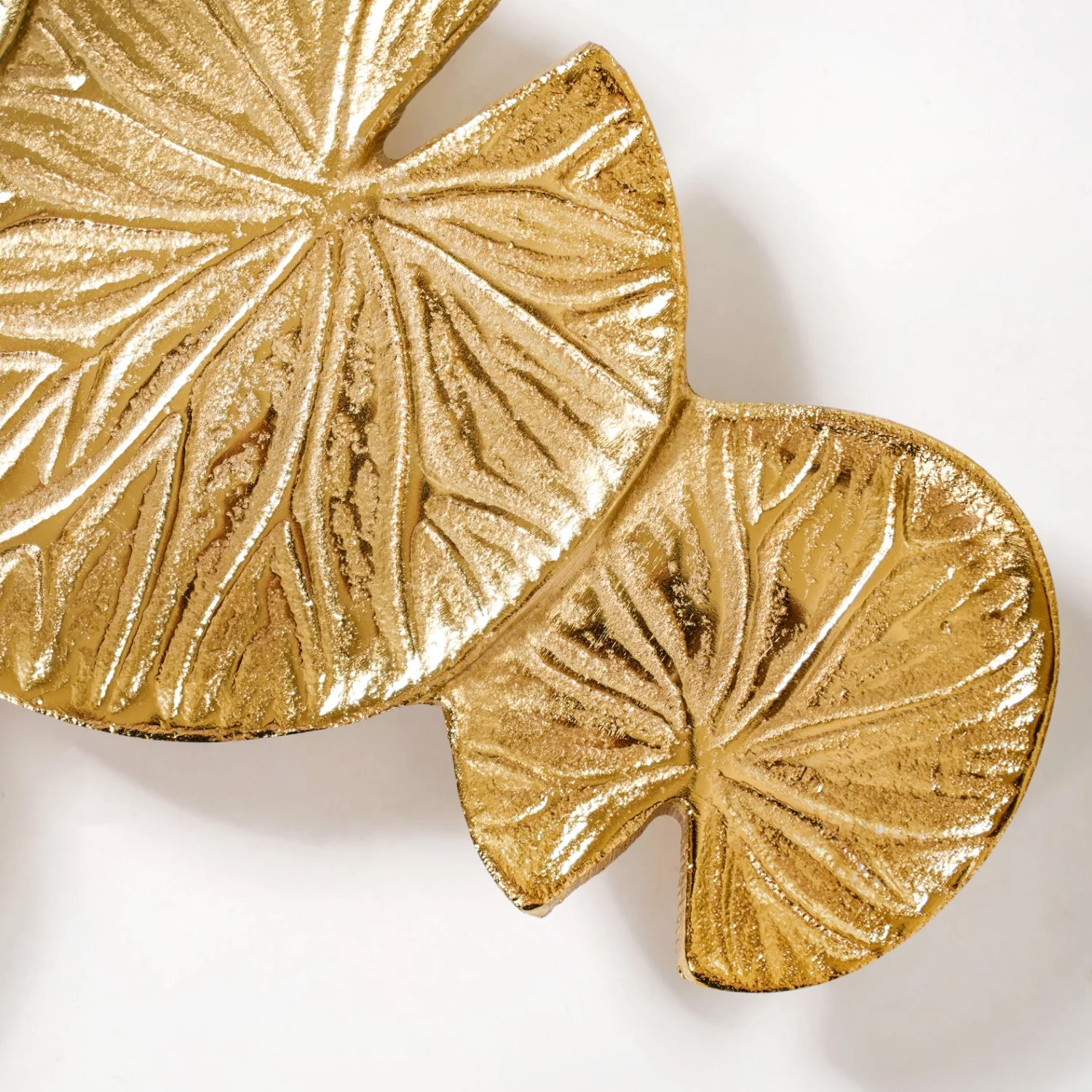 Golden Lotus Leaf Cluster Decorative Tray - Image 4