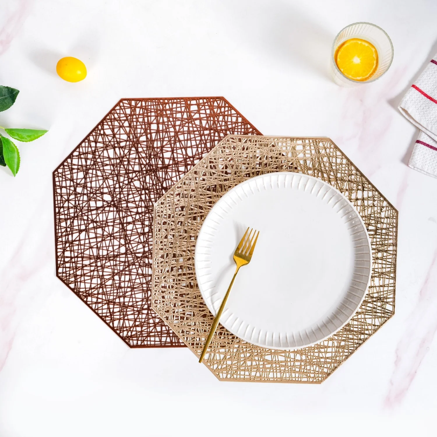 Golden Table Mat Set Of 6 - Image 7