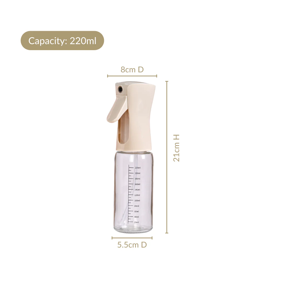Gourmet Clear Glass Oil Bottle Beige 220ml - Image 3