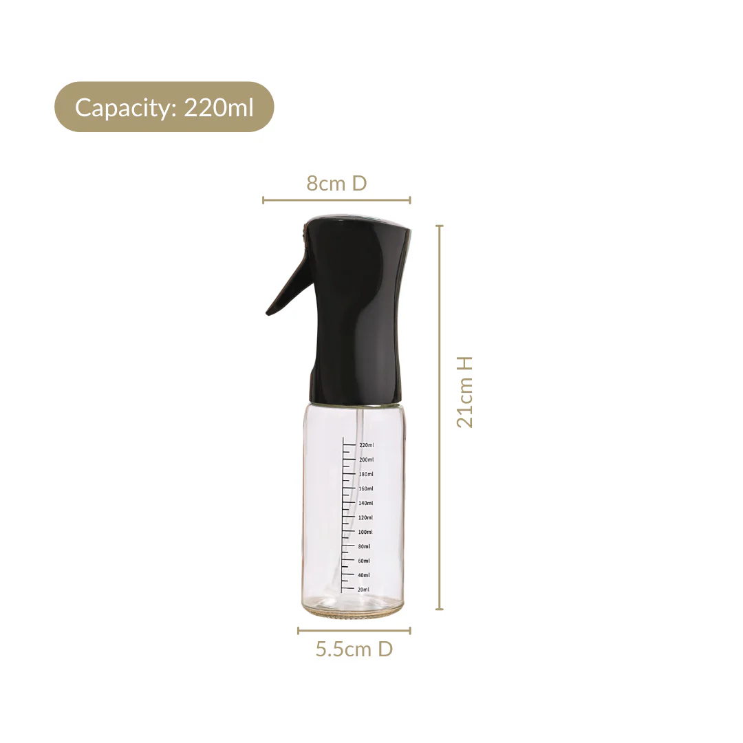 Gourmet Clear Glass Oil Bottle Black 220ml - Image 3