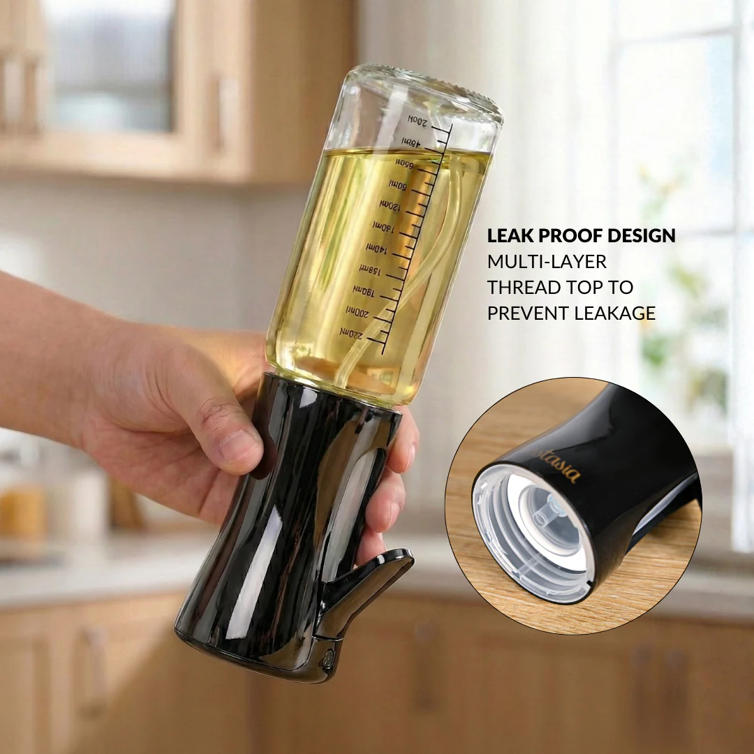 Gourmet Clear Glass Oil Bottle Black 220ml - Image 6