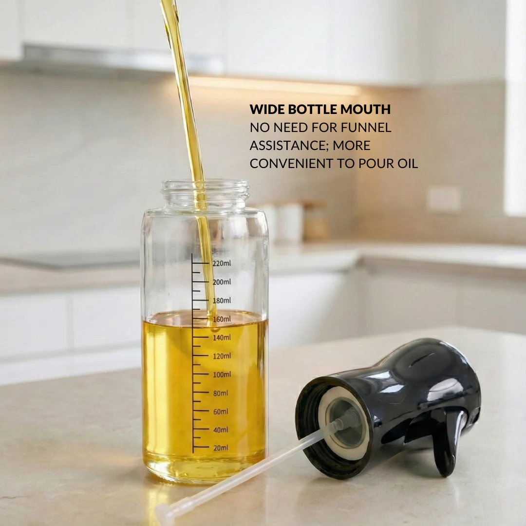 Gourmet Clear Glass Oil Bottle Black 220ml - Image 9