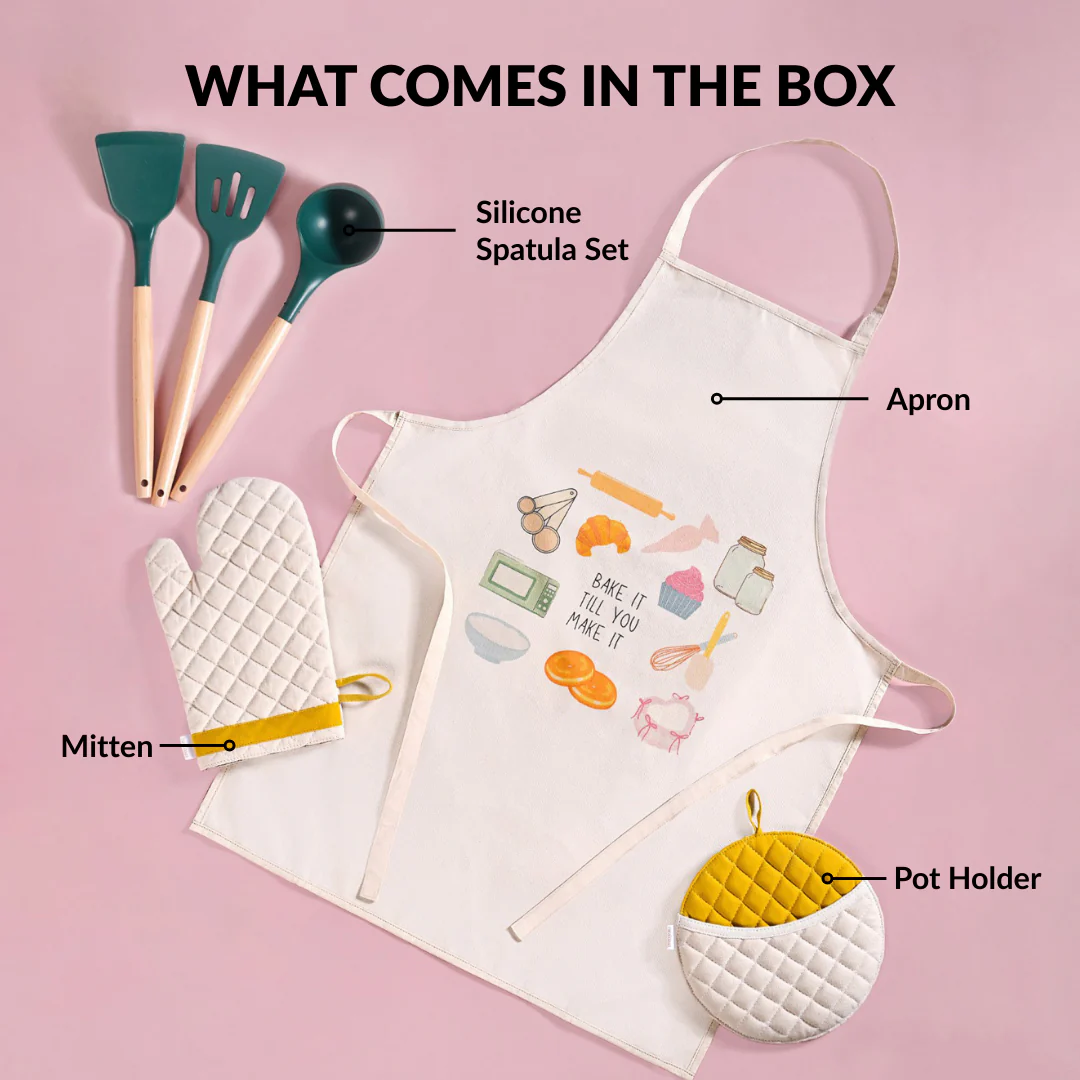 Gourmet Kitchen Gift Hamper With Apron Trivet Mitten And Spatula - Image 5